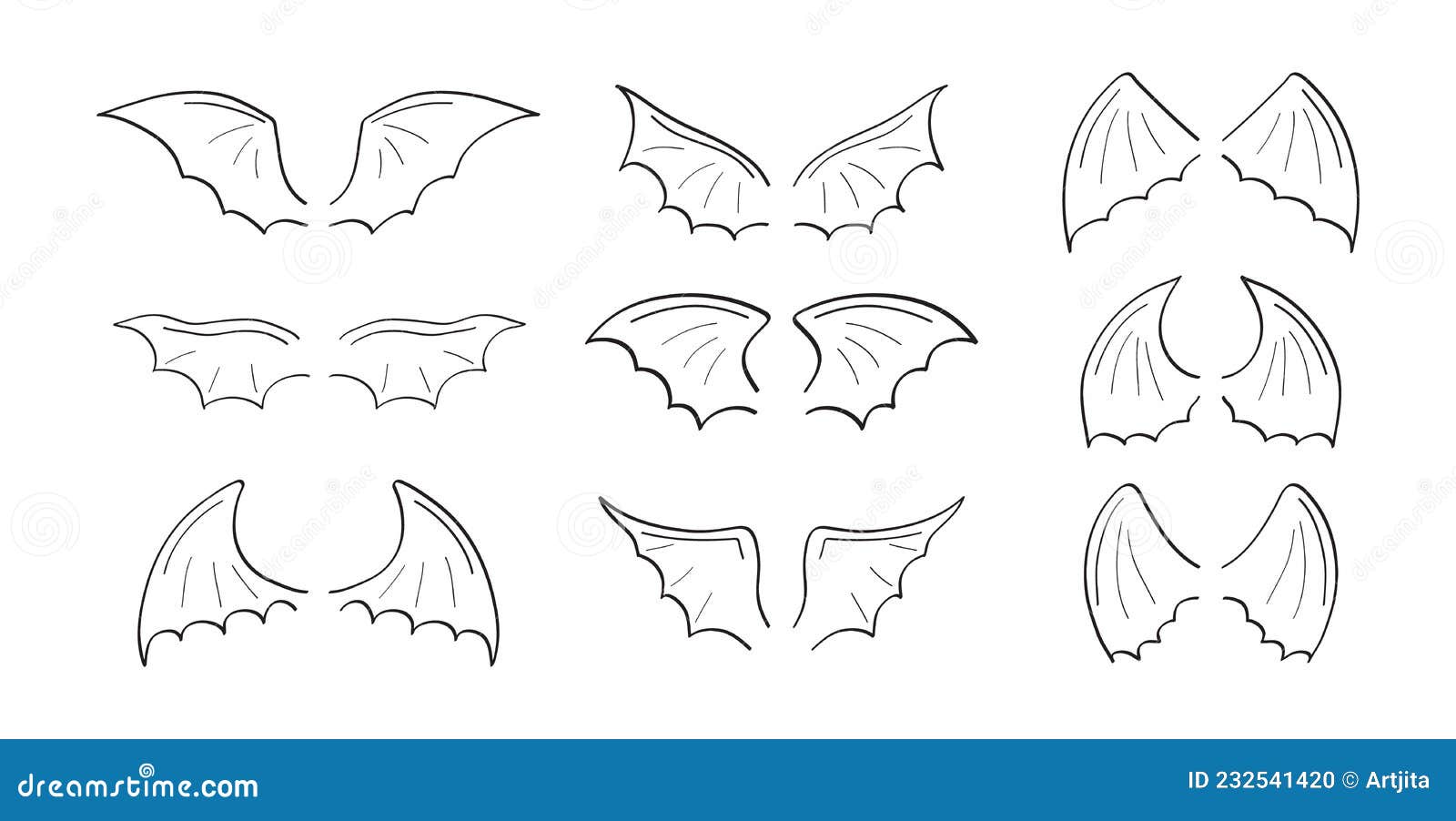 devil wing drawings