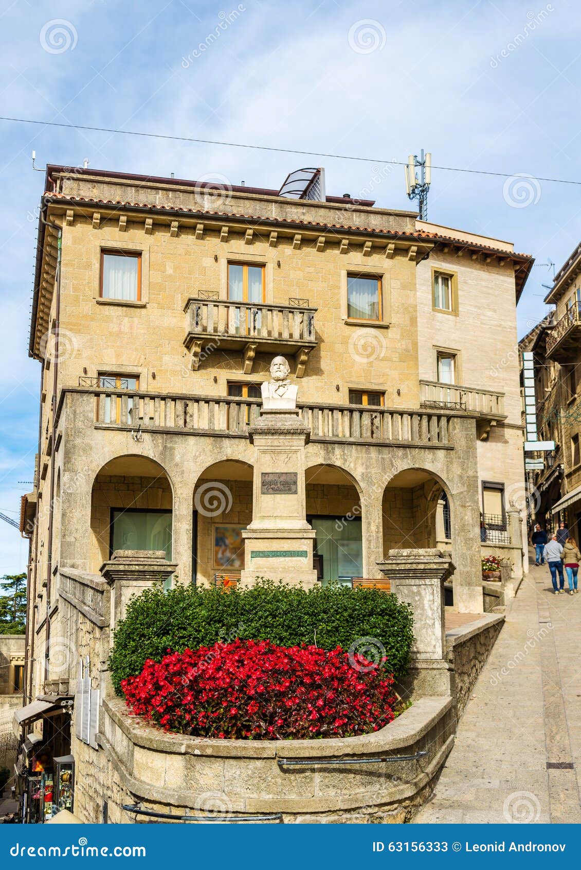 Garibaldi Square in San Marino Stock Image Image of figure, palace
