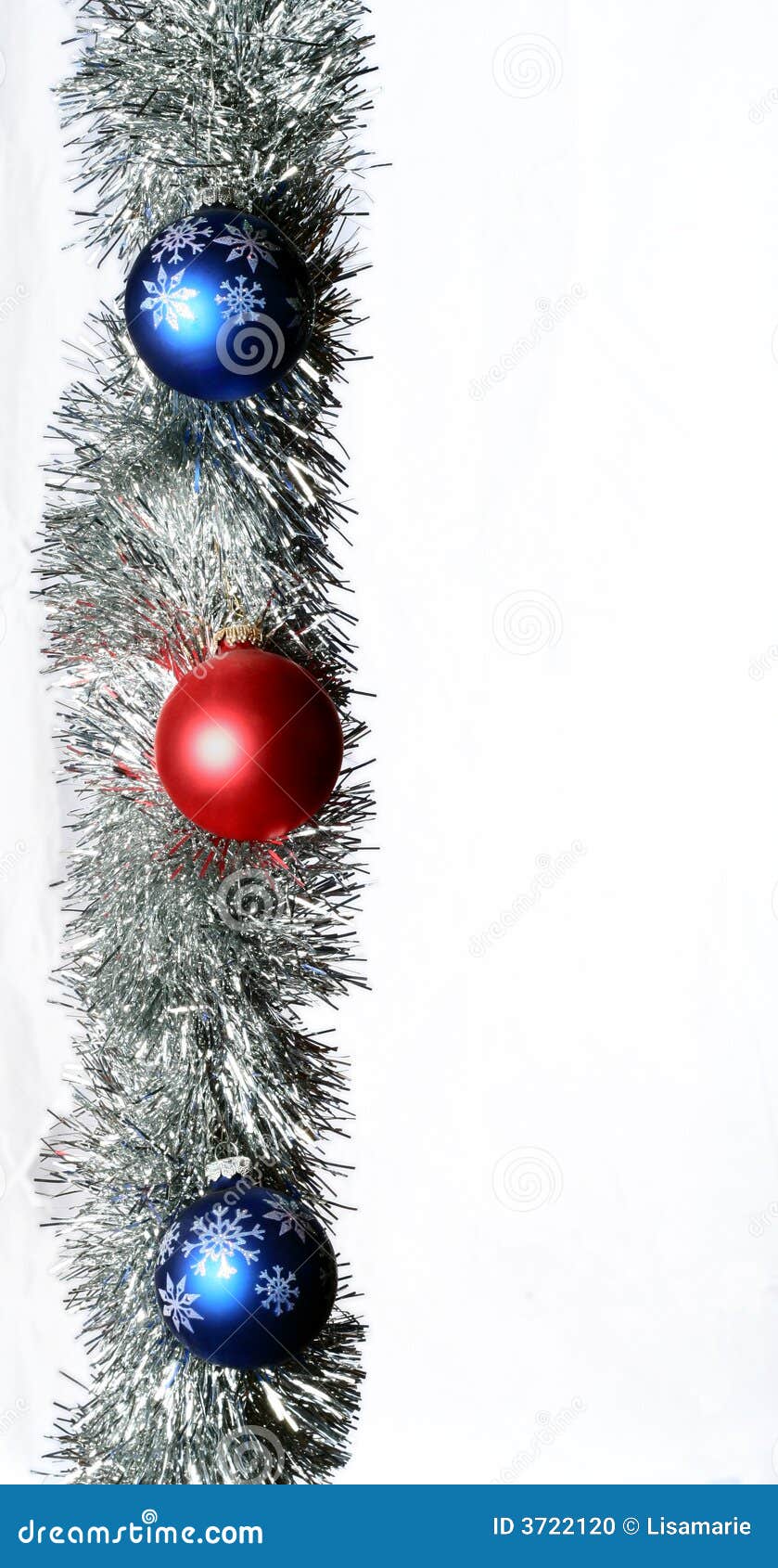 Garland and Glass Balls stock photo. Image of silver, shimmery 3722120