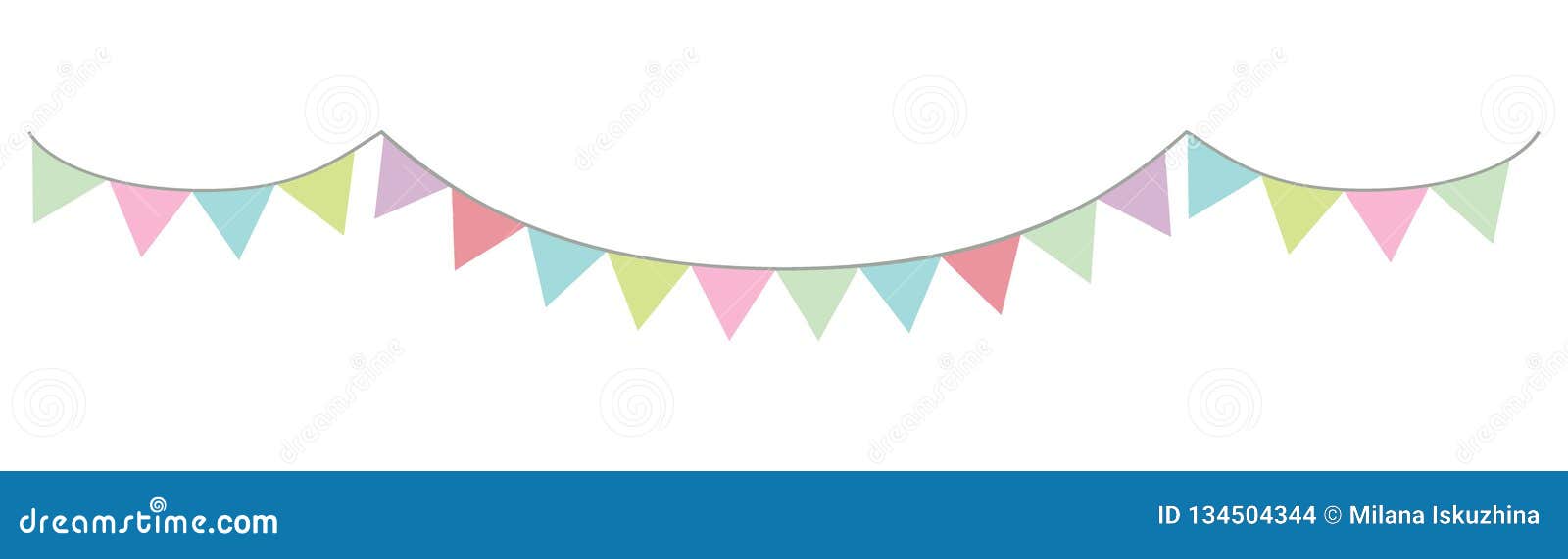 Garland in Pastel Colors Vector. Triangular Colorful Stock Vector Illustration of light