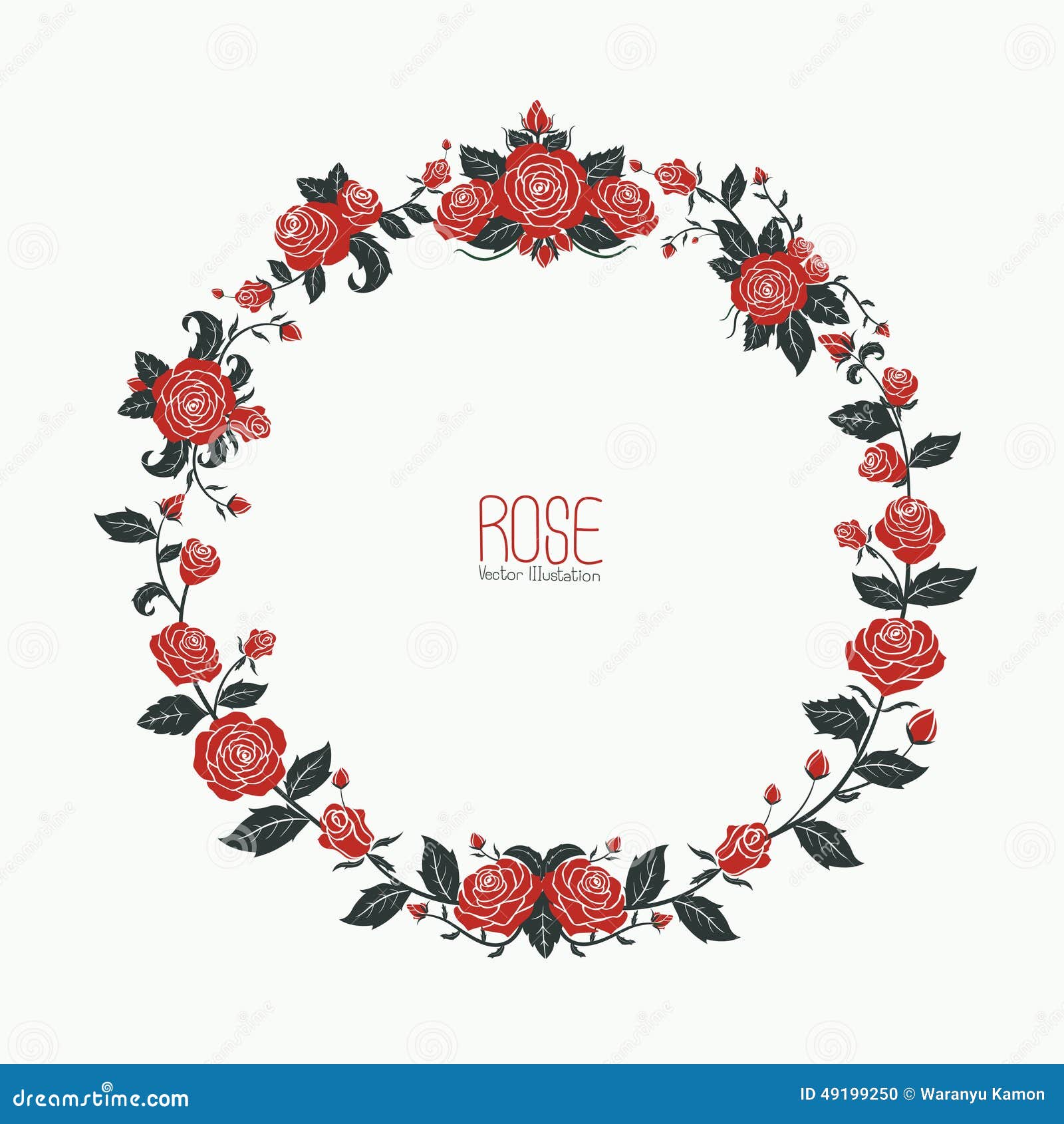 Garland rose love stock vector. Illustration of decorative 49199250
