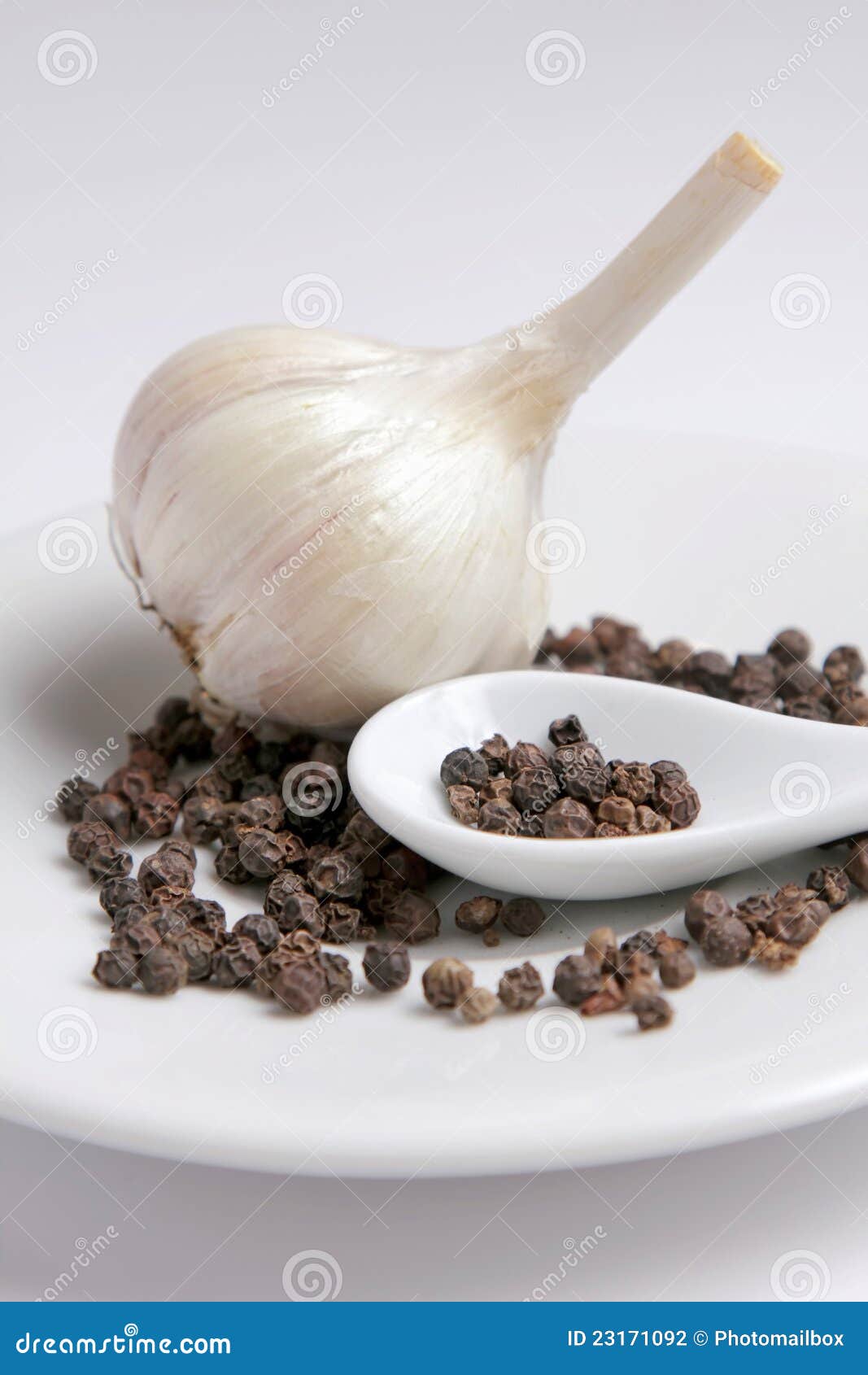 Garlic and black pepper stock photo. Image of edible 23171092