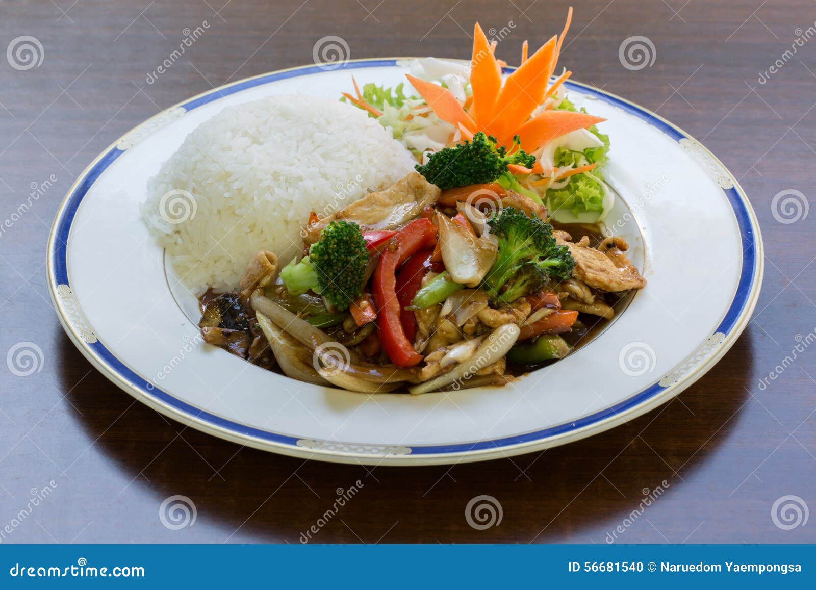 Garlic and Black Pepper Stir Fry with Rice Stock Photo Image of meal