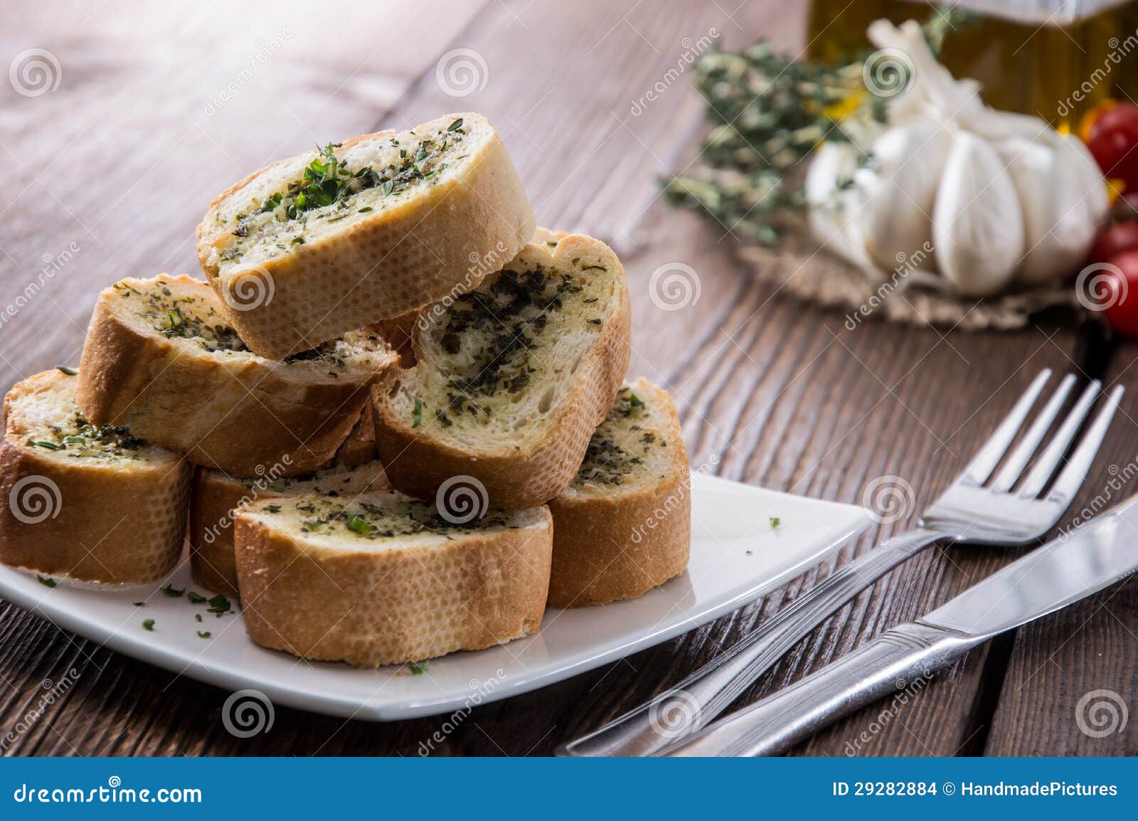 Garlic Bread Appetizer stock photo. Image of thyme, garlic 29282884