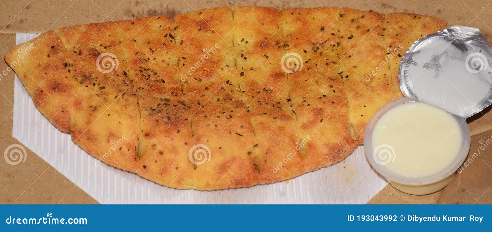 Garlic Bread with Cheese Dip Stock Photo Image of delicious, french