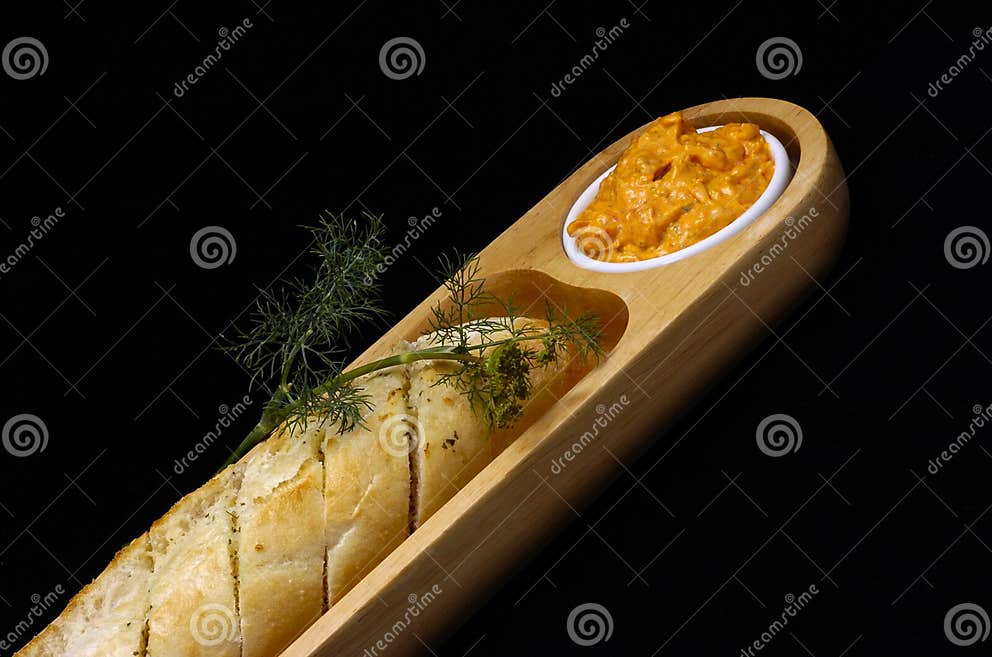 Garlic bread with dip stock photo. Image of italian, garlic 2547202