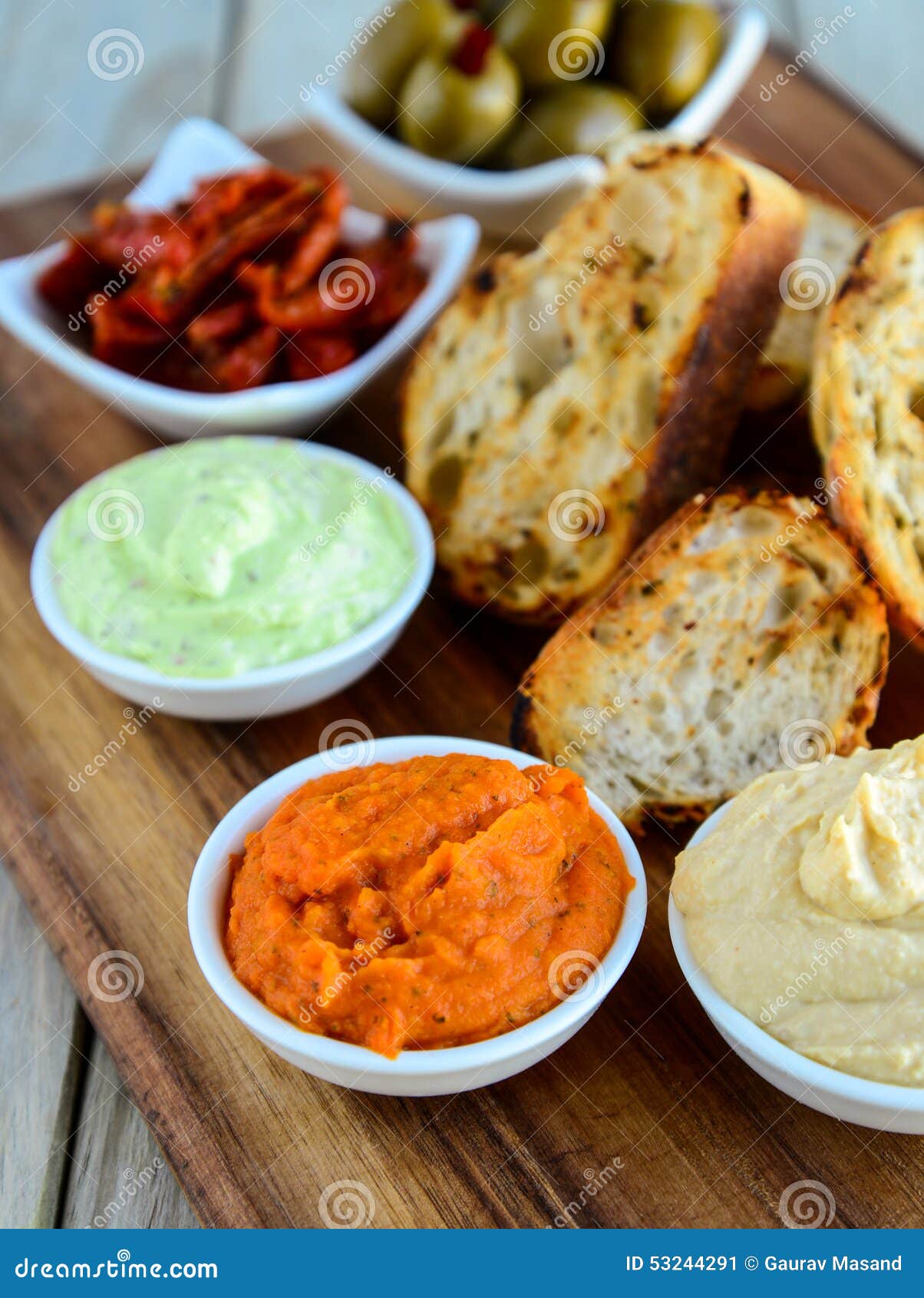 Garlic Bread with Mayo Olives and Avocado Stock Image Image of