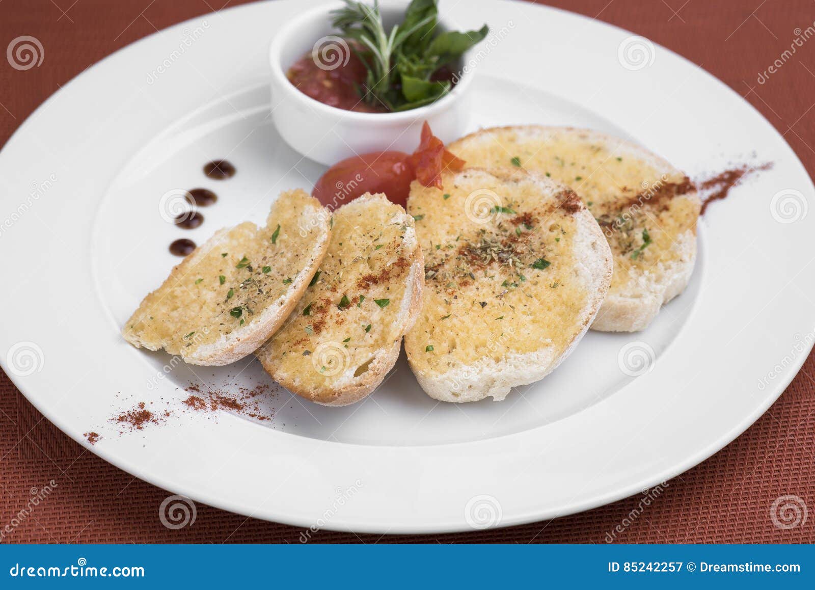 Garlic Bread Served in a Restaurant 3 Stock Image Image of