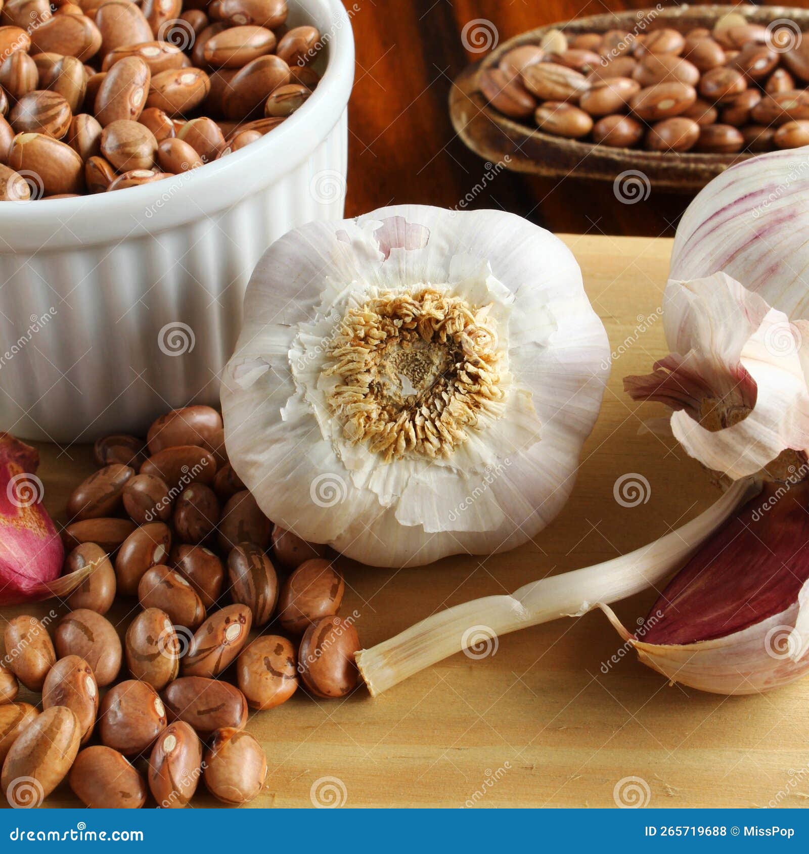 Garlic Bulbs with Brazilian Beans. Brazilian Spices Stock Photo - Image ...