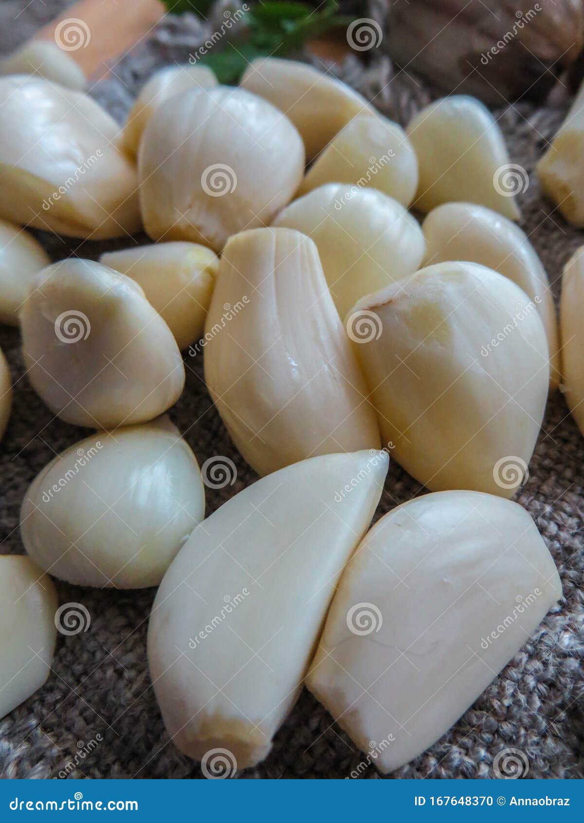 Garlic and Garlic Bulbs Prepared for Salad Stock Photo Image of
