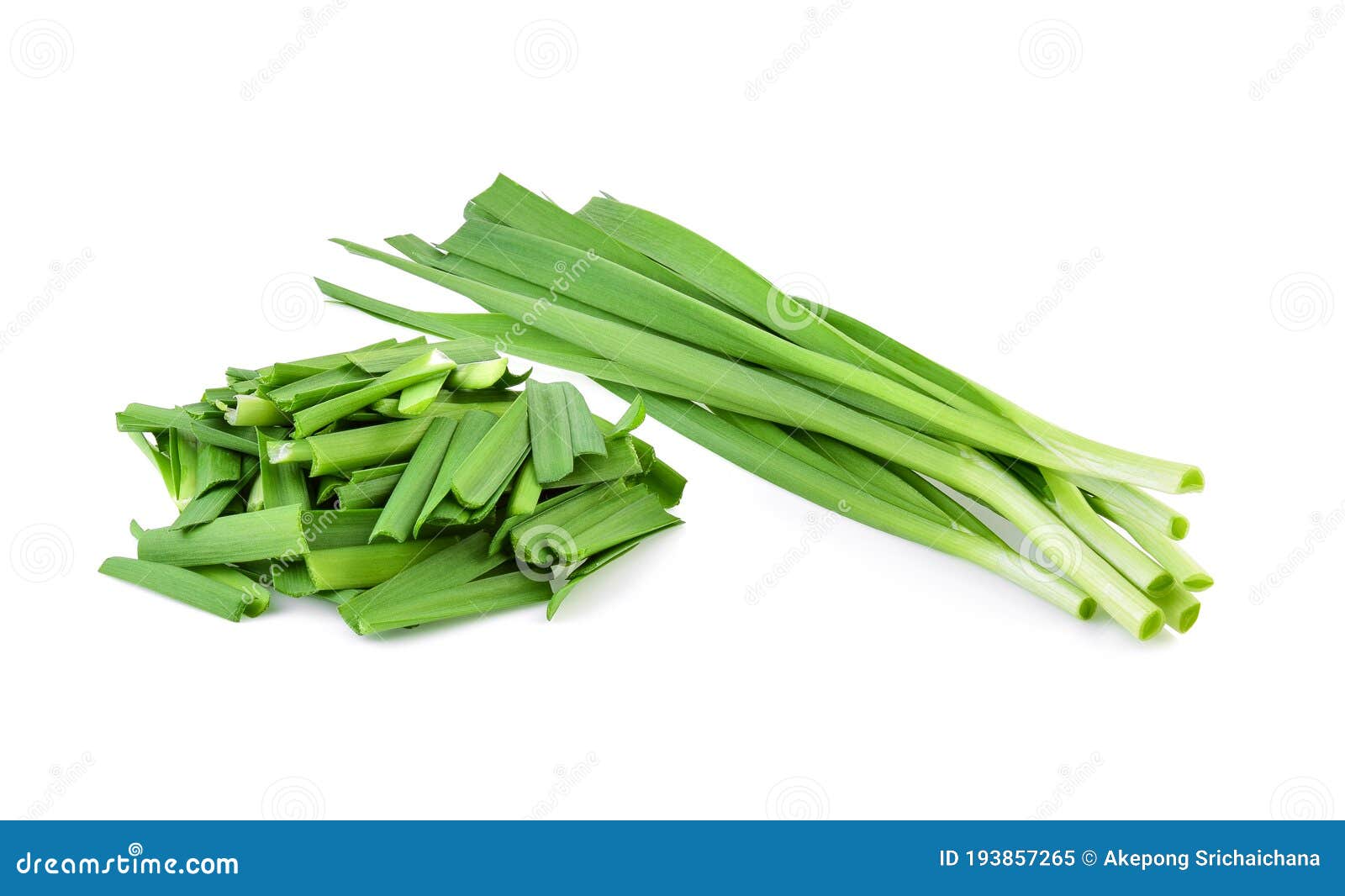 Garlic Chives Isolated on White Background Stock Image Image of