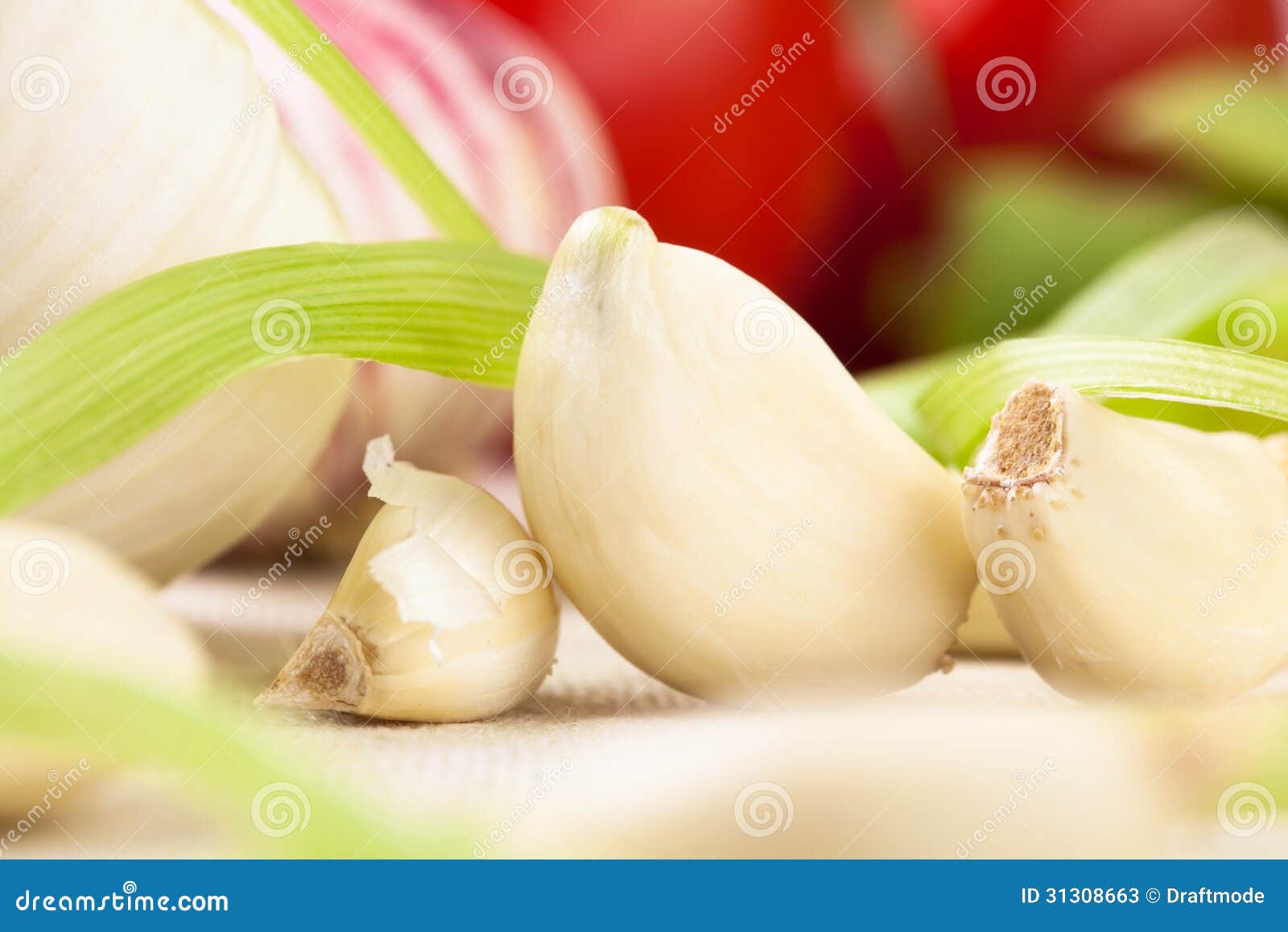 Garlic Clove Peeled Closeup Stock Image Image of vegetable, tomato