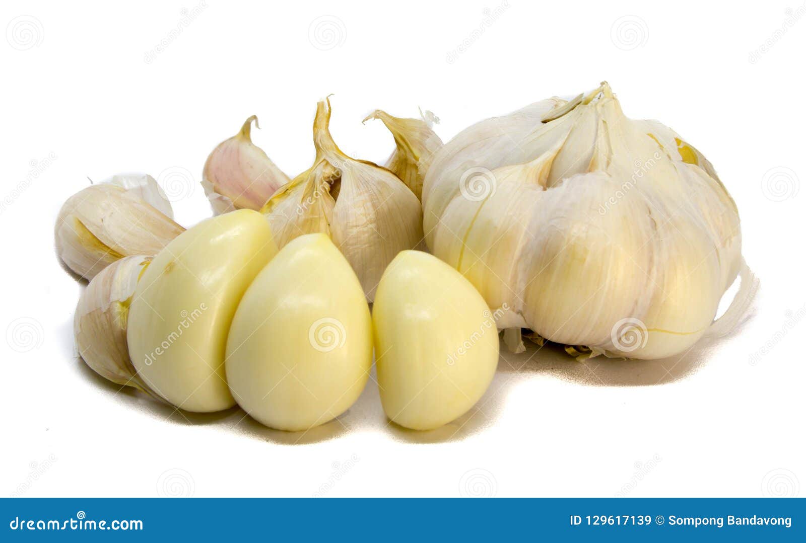 Garlic. stock image. Image of plate, ingredients, cooking 129617139