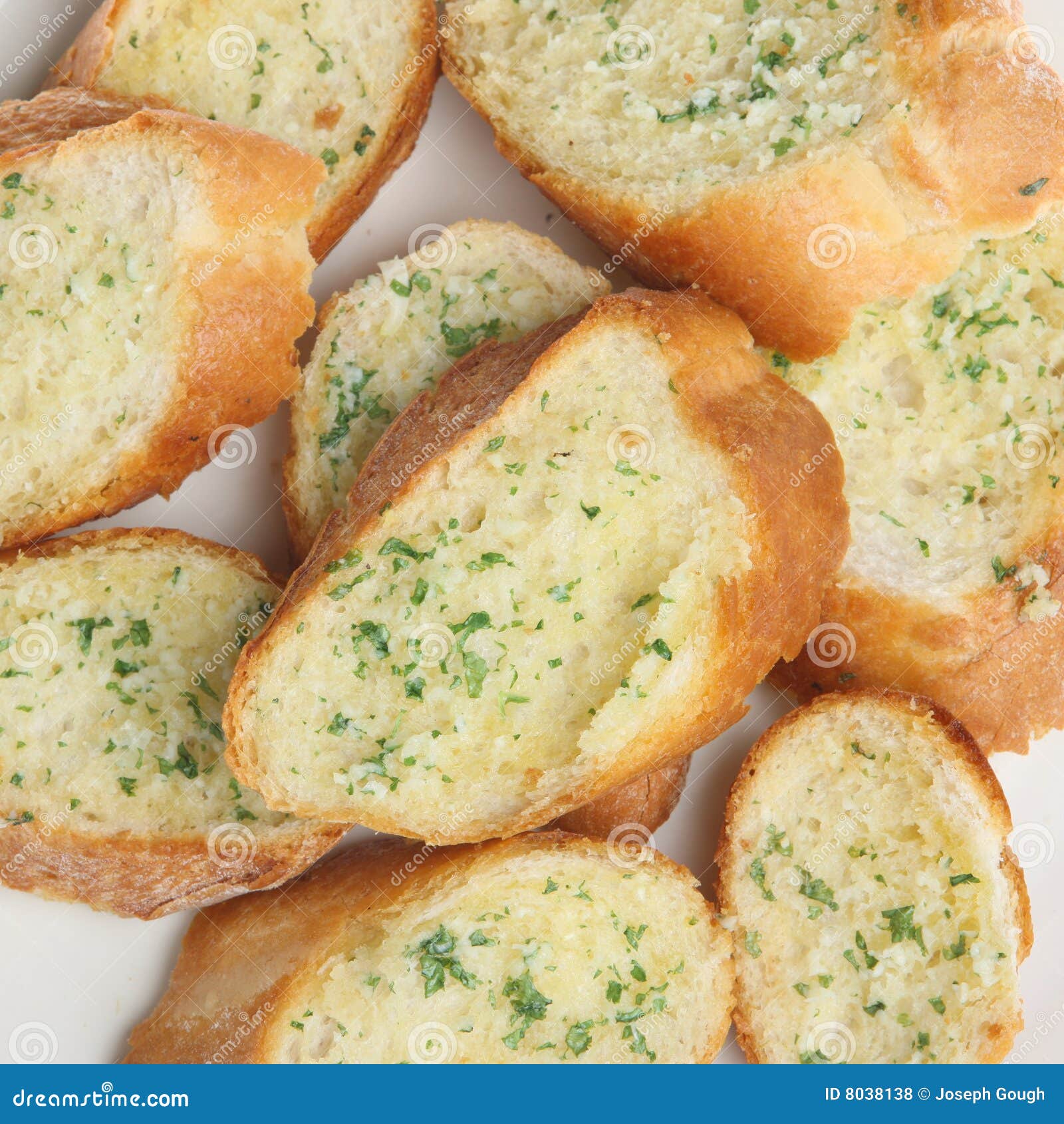 Garlic and Herb Bread stock photo. Image of sliced, white 8038138