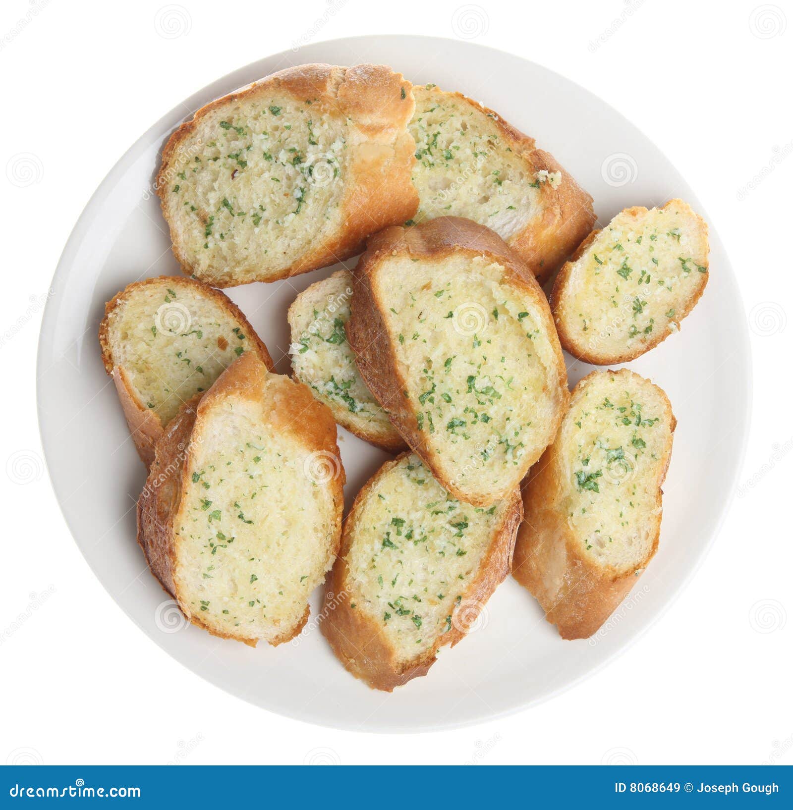 Garlic & Herb Bread Slices Stock Image Image of baguette, baked 8068649