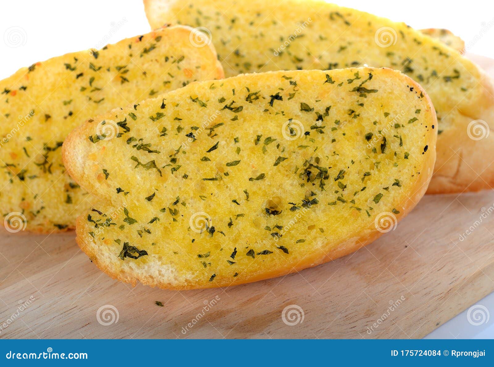 Garlic and Herb Bread Slices Stock Photo Image of grilled, french