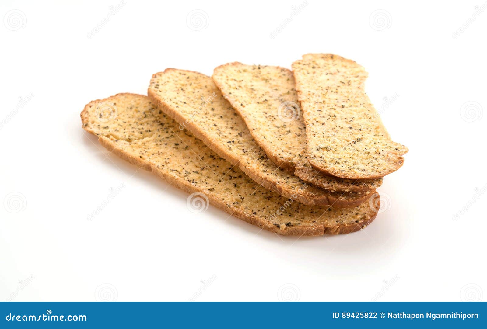 Garlic and Herb Bread Slices Stock Photo Image of vegetarian, toasted
