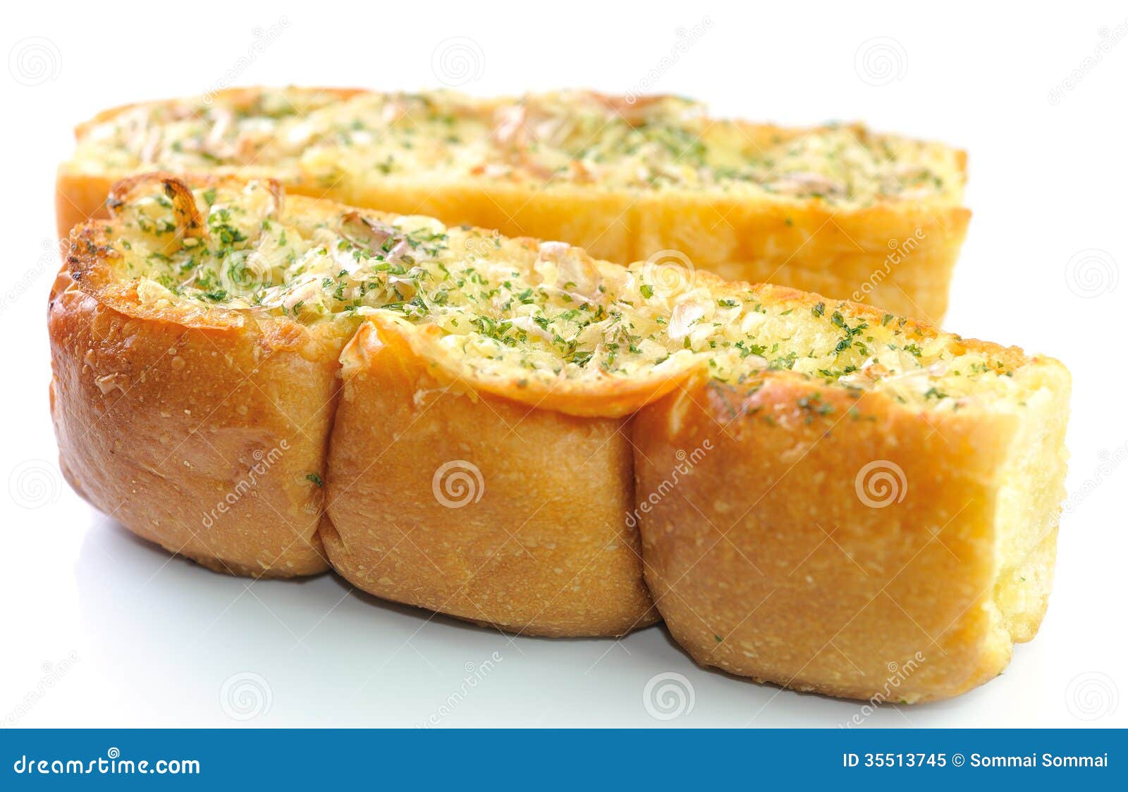Garlic and herb bread stock image. Image of crunchy, food 35513745