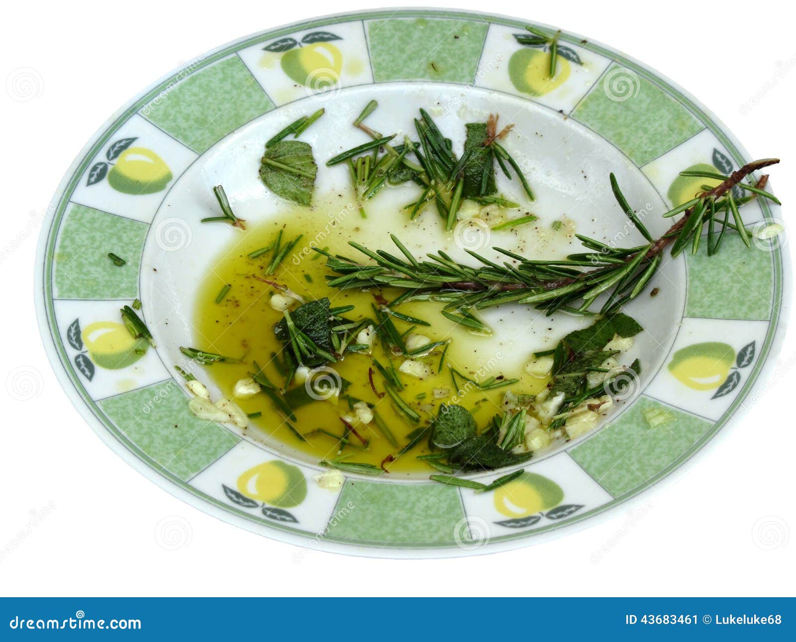 Garlic and Herb Infused Olive Oil Stock Image Image of plate, leaf
