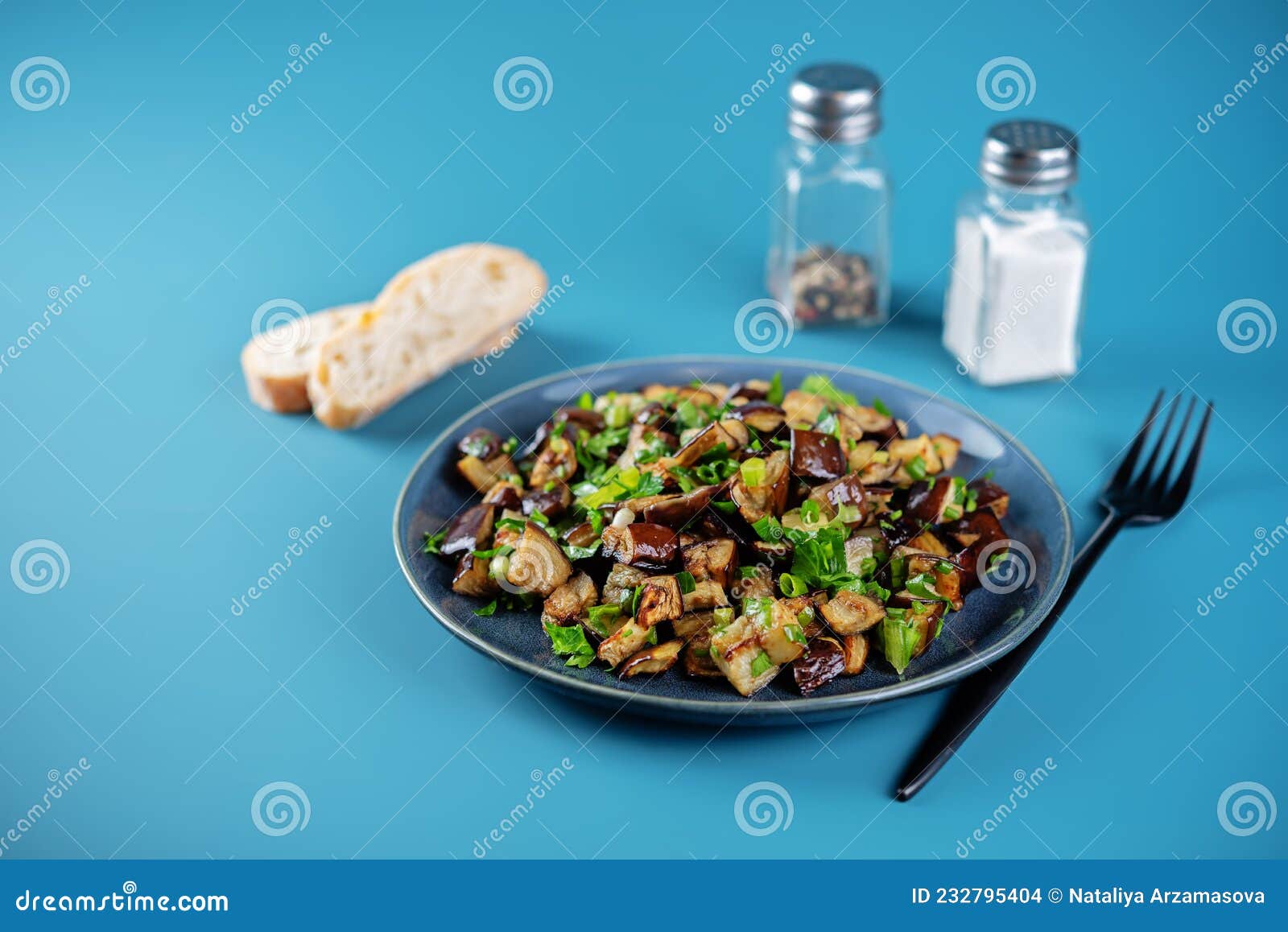 Garlic Herbs Roasted Eggplants Stock Photo Image of cilantro, gourmet 232795404