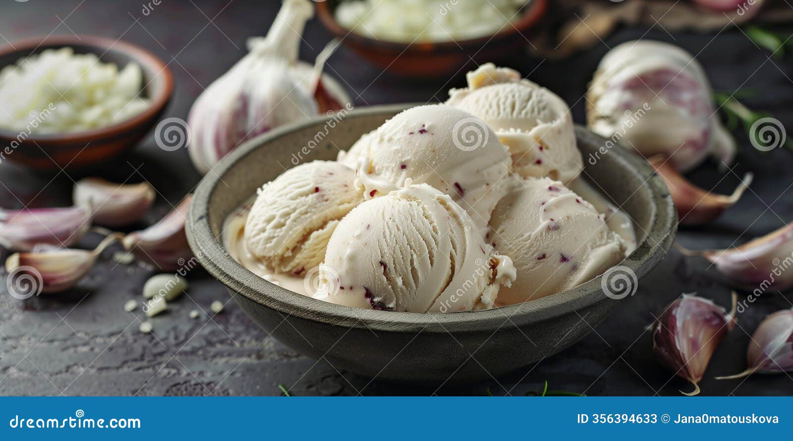 garlic ice cream in a bowl