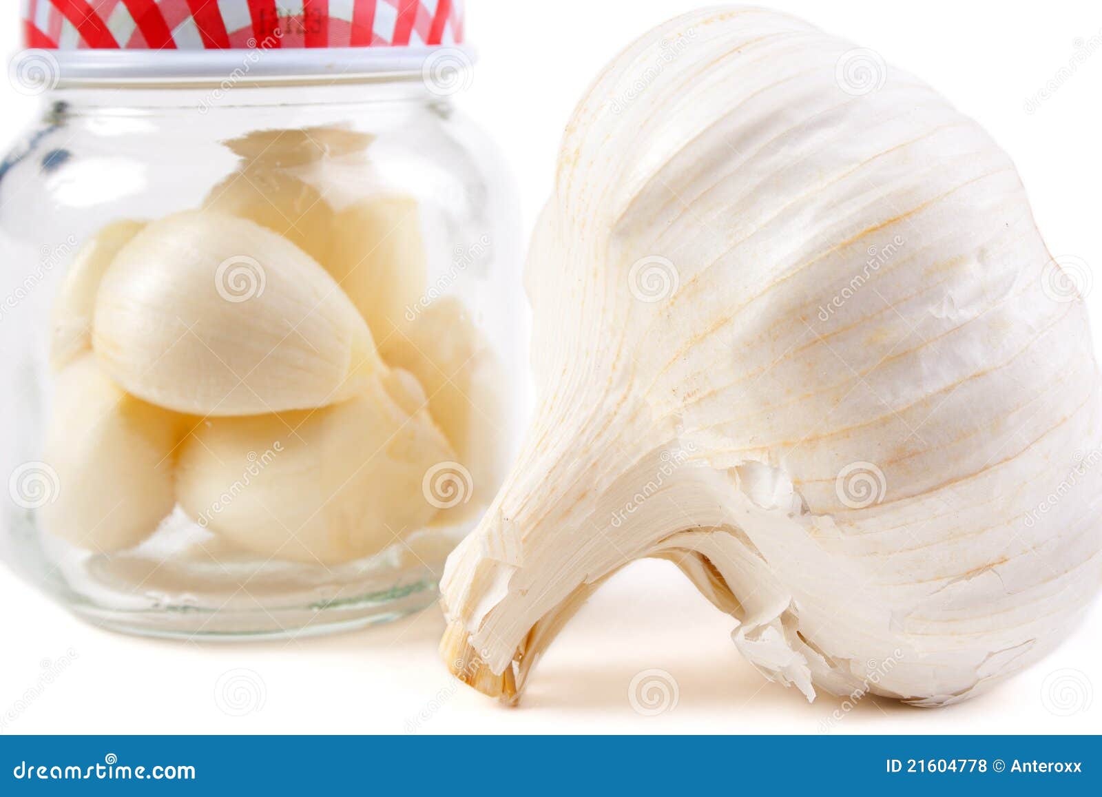 Garlic and jar stock photo. Image of aromatic, pickle 21604778