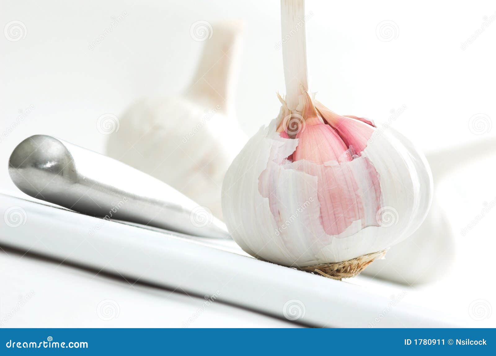 Garlic and Knife stock image. Image of smelly, vegetable 1780911