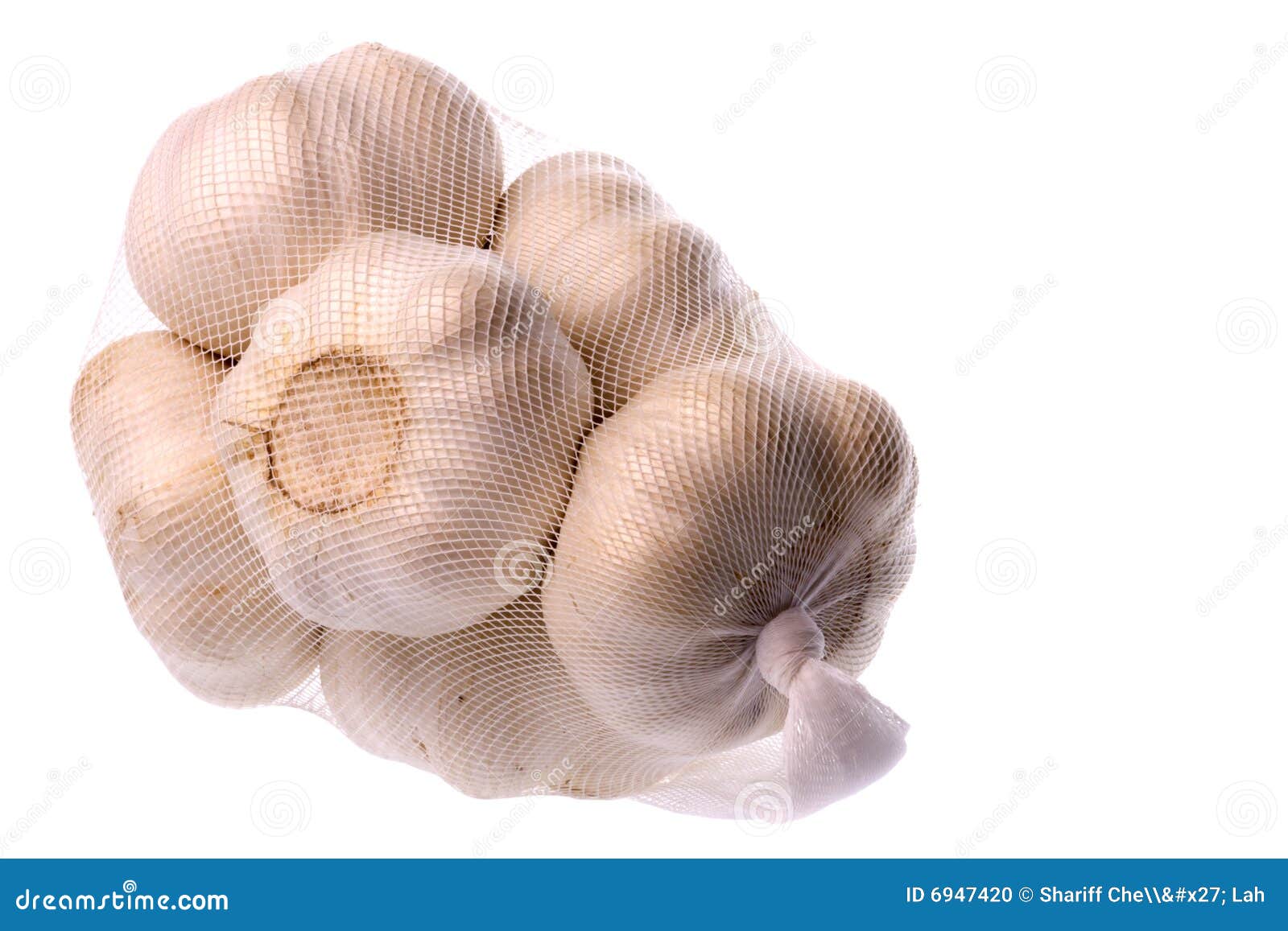 Garlic In Mesh Bag Stock Photo - Download Image Now - Bag, Clove - Spice,  Condiment - iStock