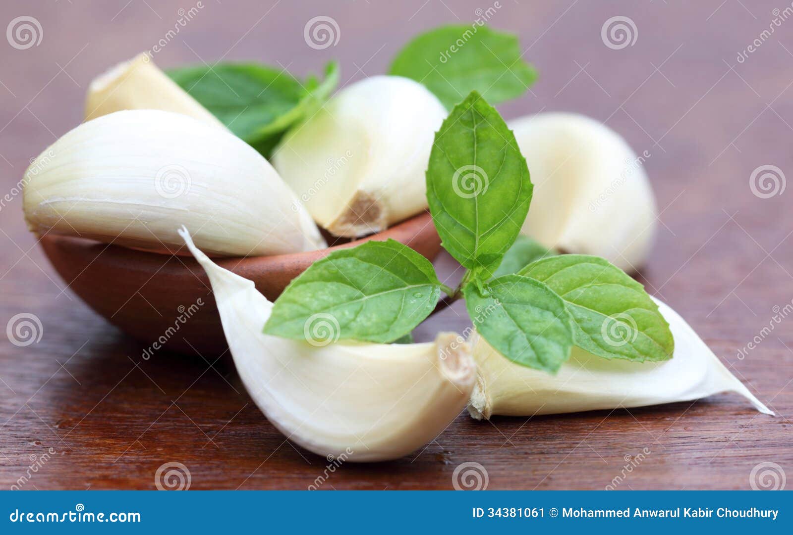 Garlic with mint stock image. Image of plant, wellness 34381061