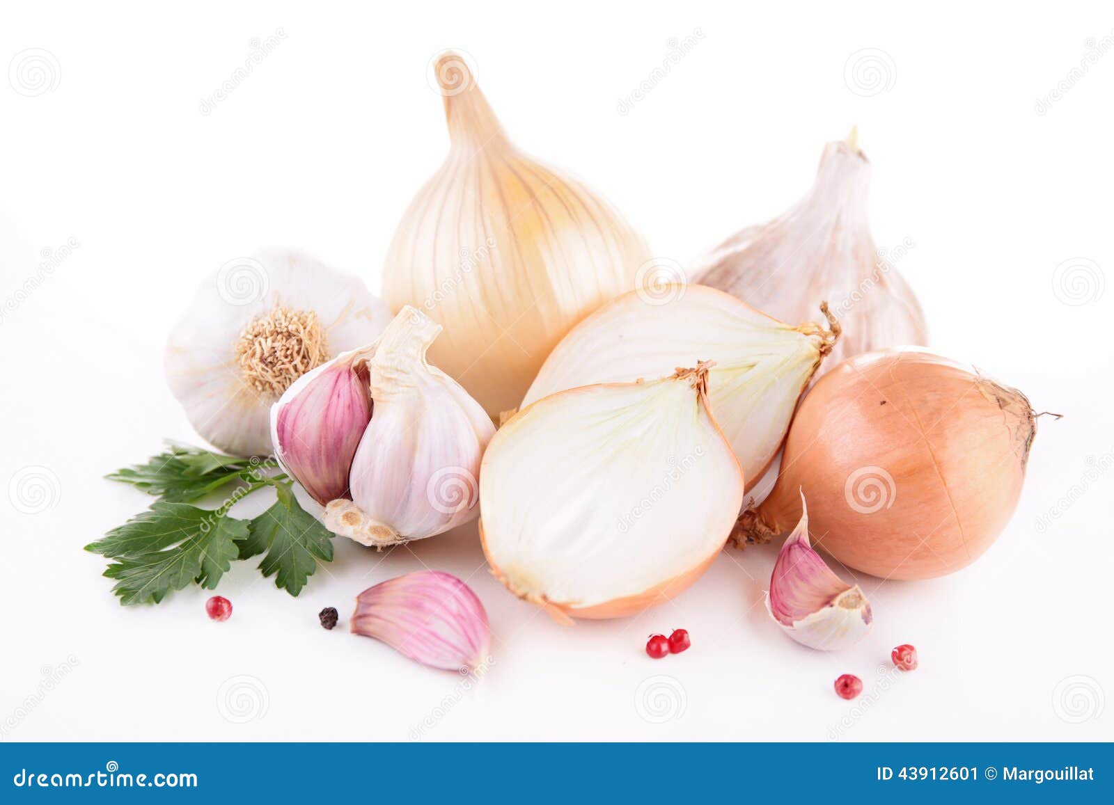 Garlic and onion stock image. Image of white, healthy 43912601
