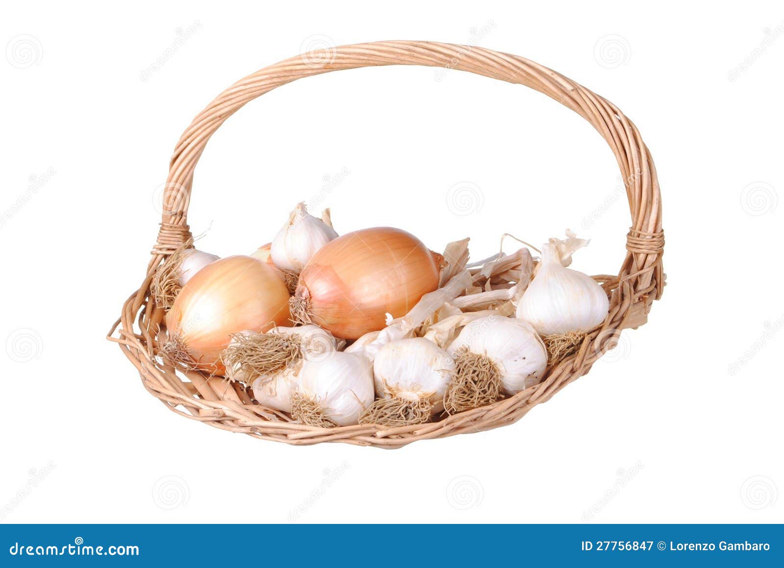 Garlic and Onions in a Straw Basket Stock Image Image of food, vegan