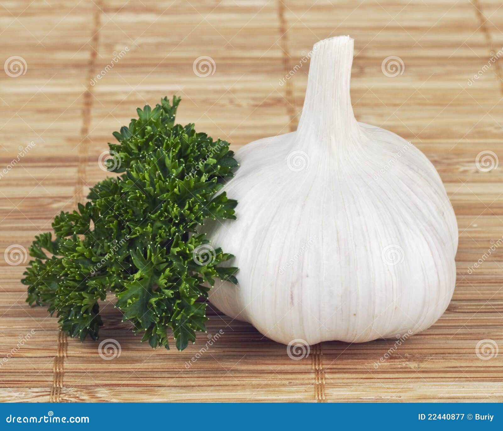 Garlic and parsley stock image. Image of gourmet, nature 22440877