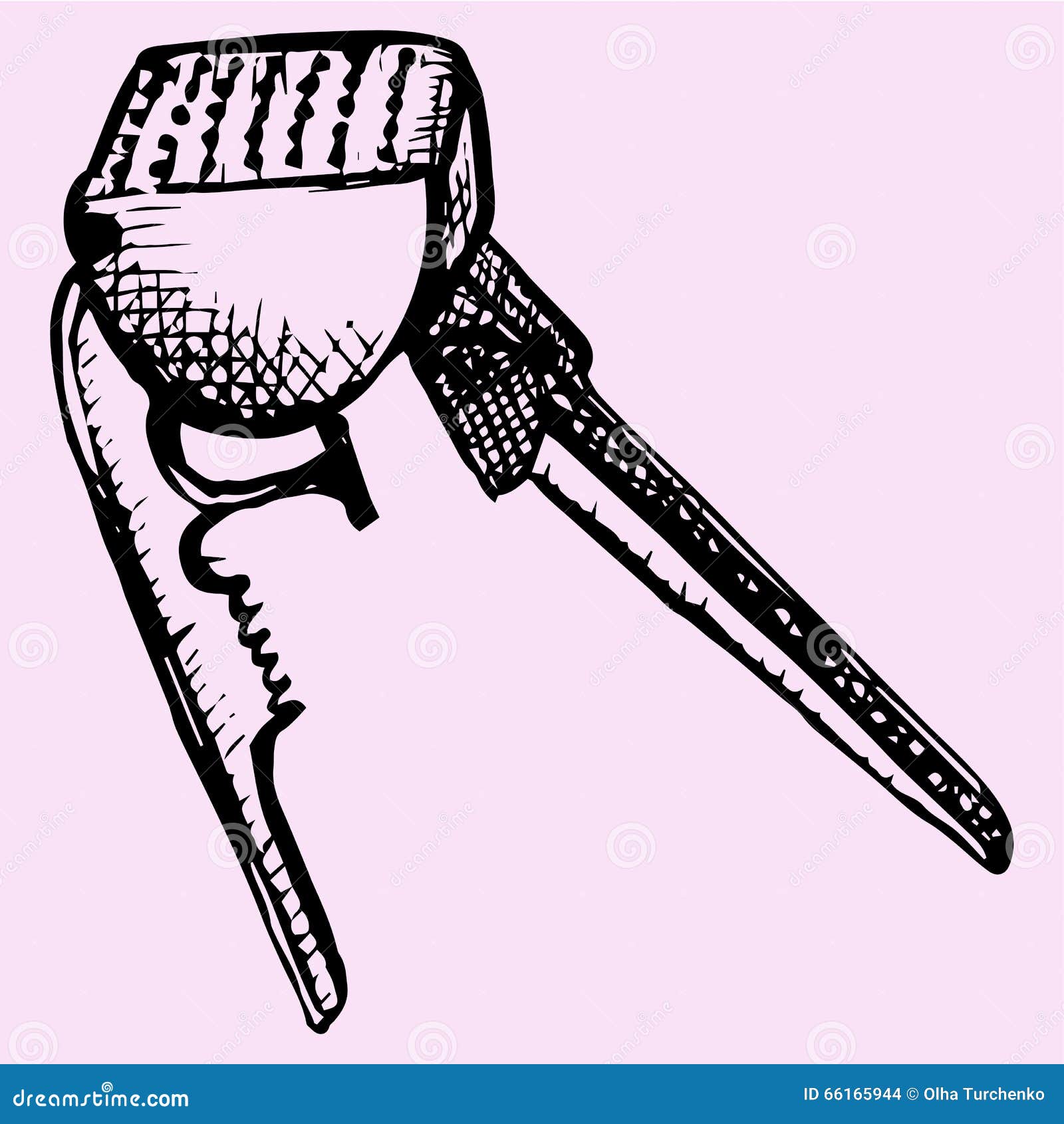 Garlic Press Illustration, Drawing, Engraving, Ink, Line Art, Vector