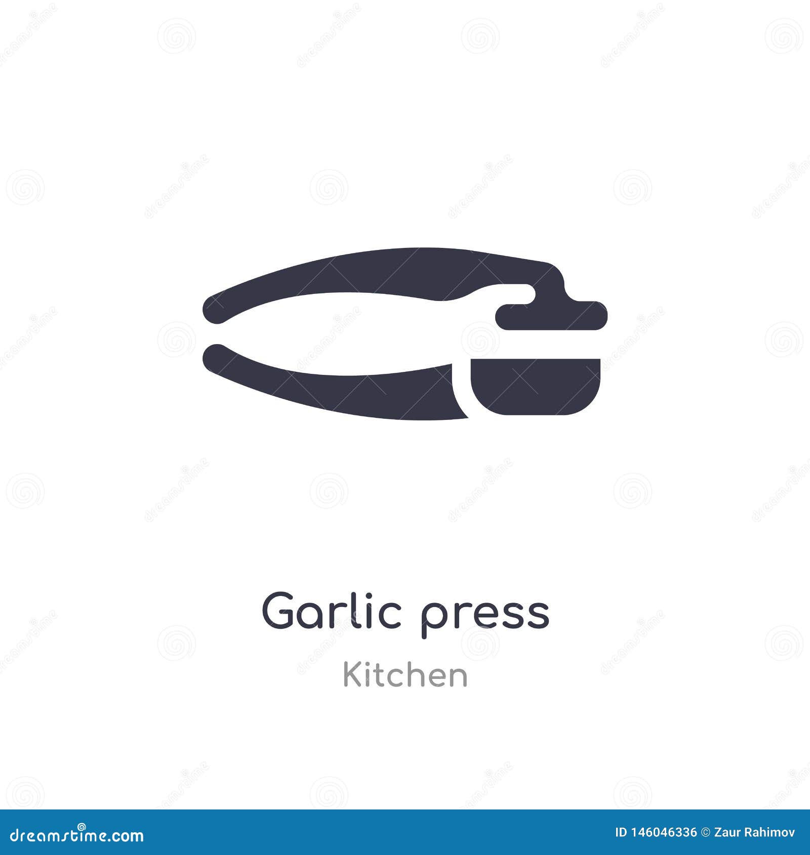 Garlic Press Icon. Isolated Garlic Press Icon Vector Illustration from