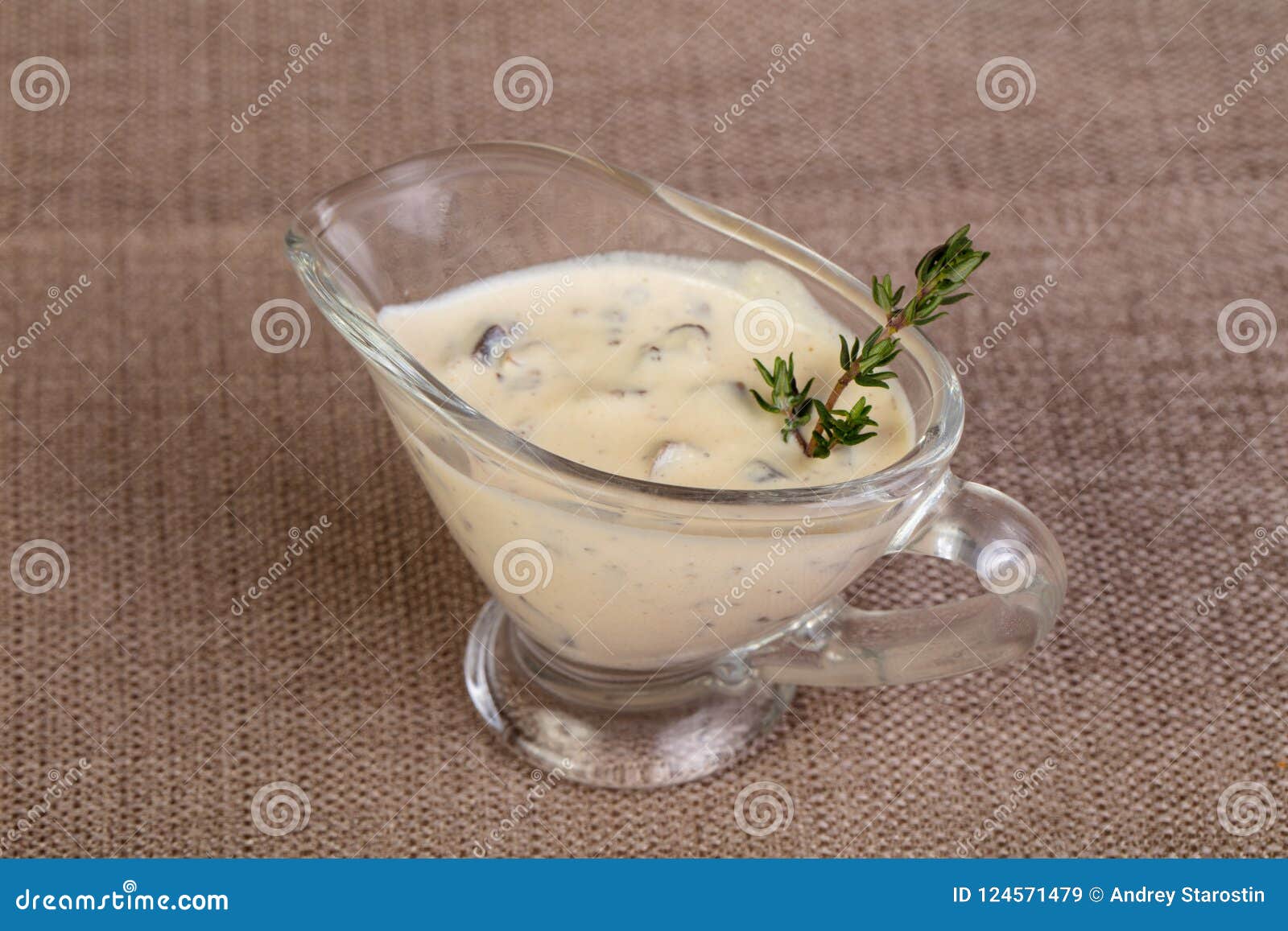 Garlic sauce with thyme stock image. Image of greek - 124571479