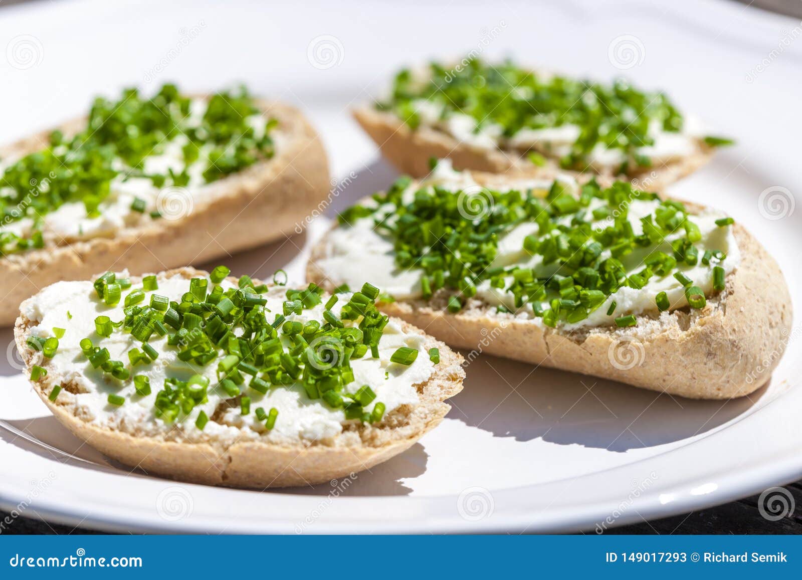 Garlic spread with chive stock image. Image of chive 149017293