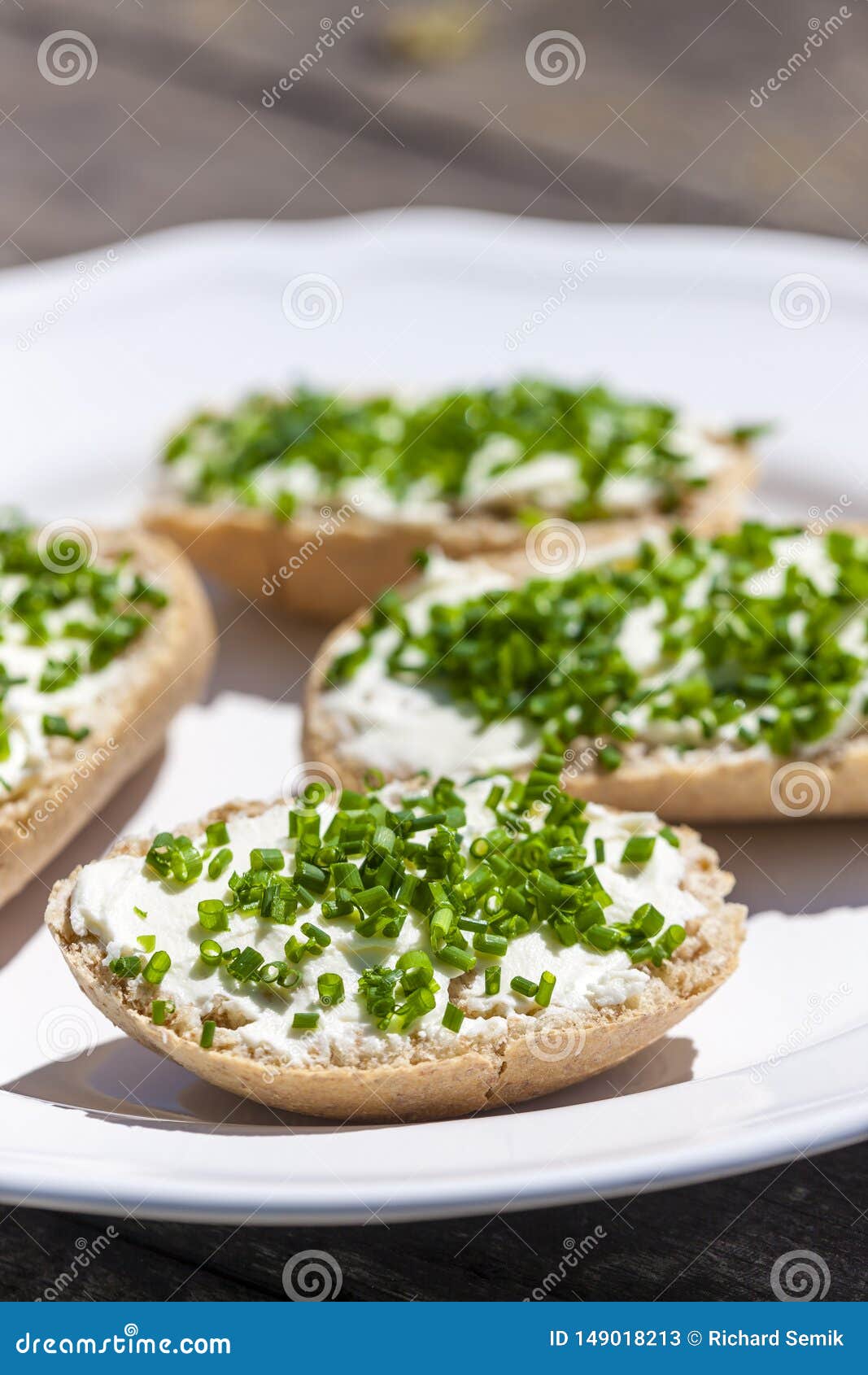 Garlic spread with chive stock image. Image of spread 149018213
