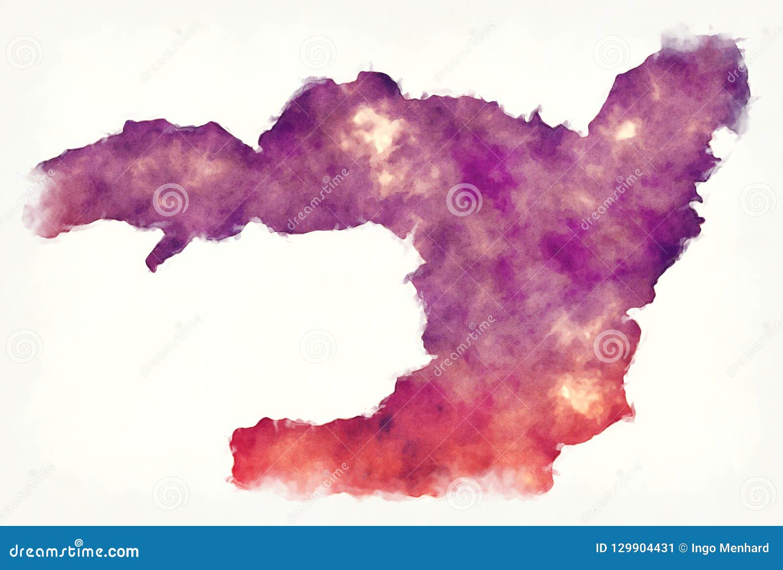 Watercolor map of Garmisch-Partenkirchen