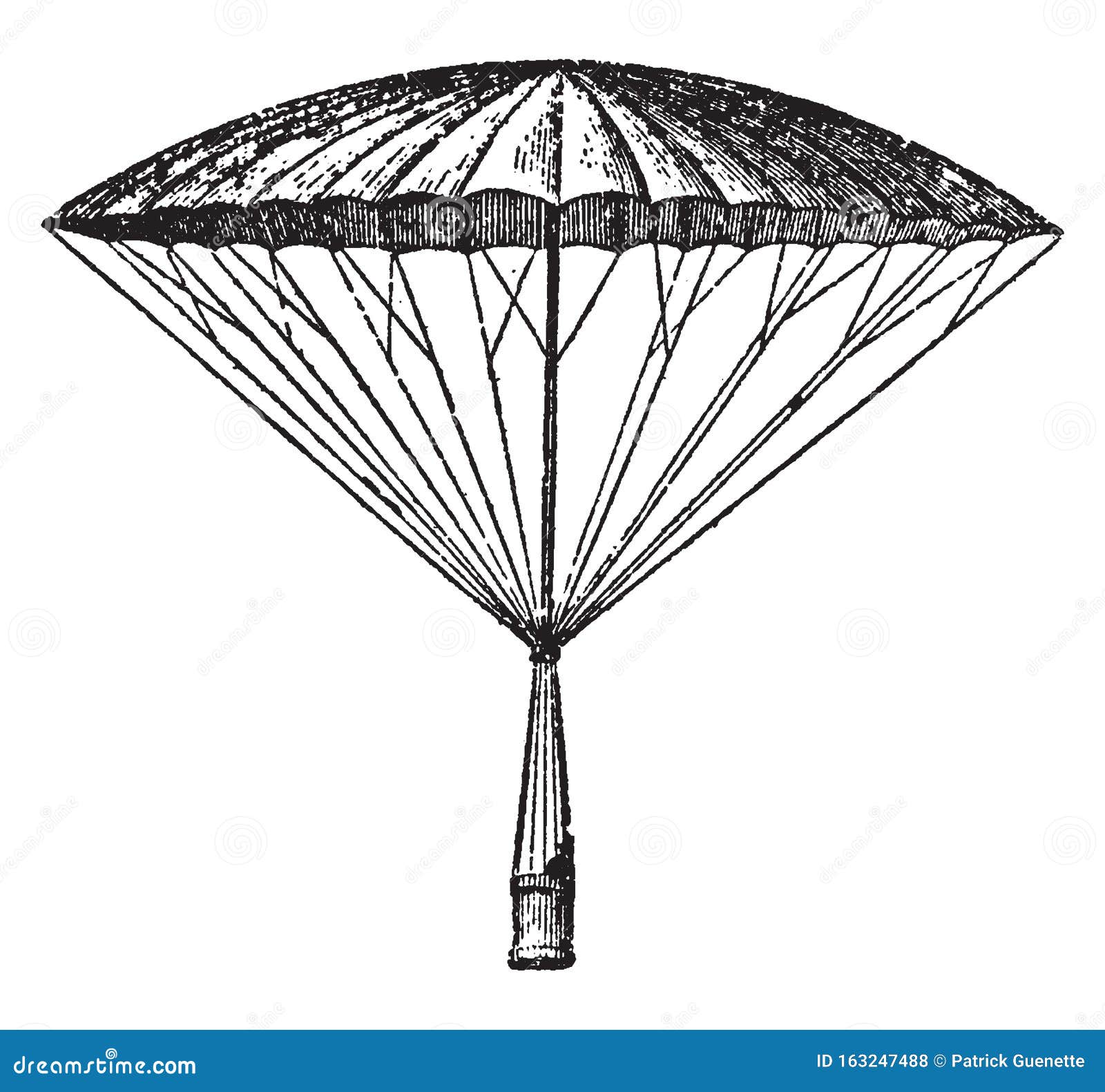 Garnerin Parachute Decending, Vintage Illustration Stock Vector ...