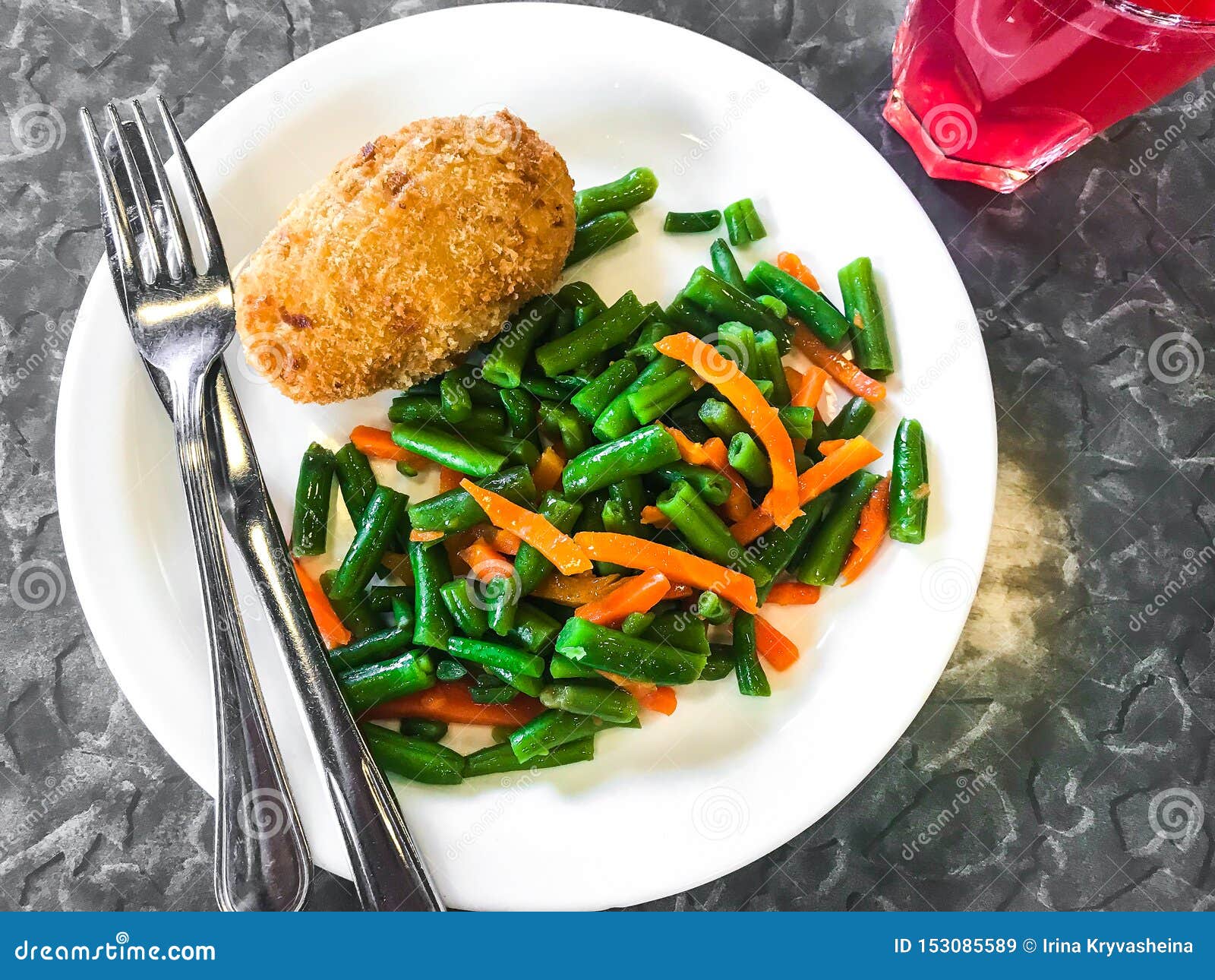 Garnish of Green Beans, Carrots Stock Image Image of light, dinner