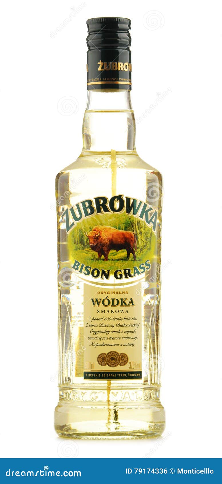 Garrafa De Zubrowka (vodka De Erva De Bisão) Isolada Sobre Fundo Branco  Foto Editorial - Imagem de branco, internacional: 79174336, image size:776x1690