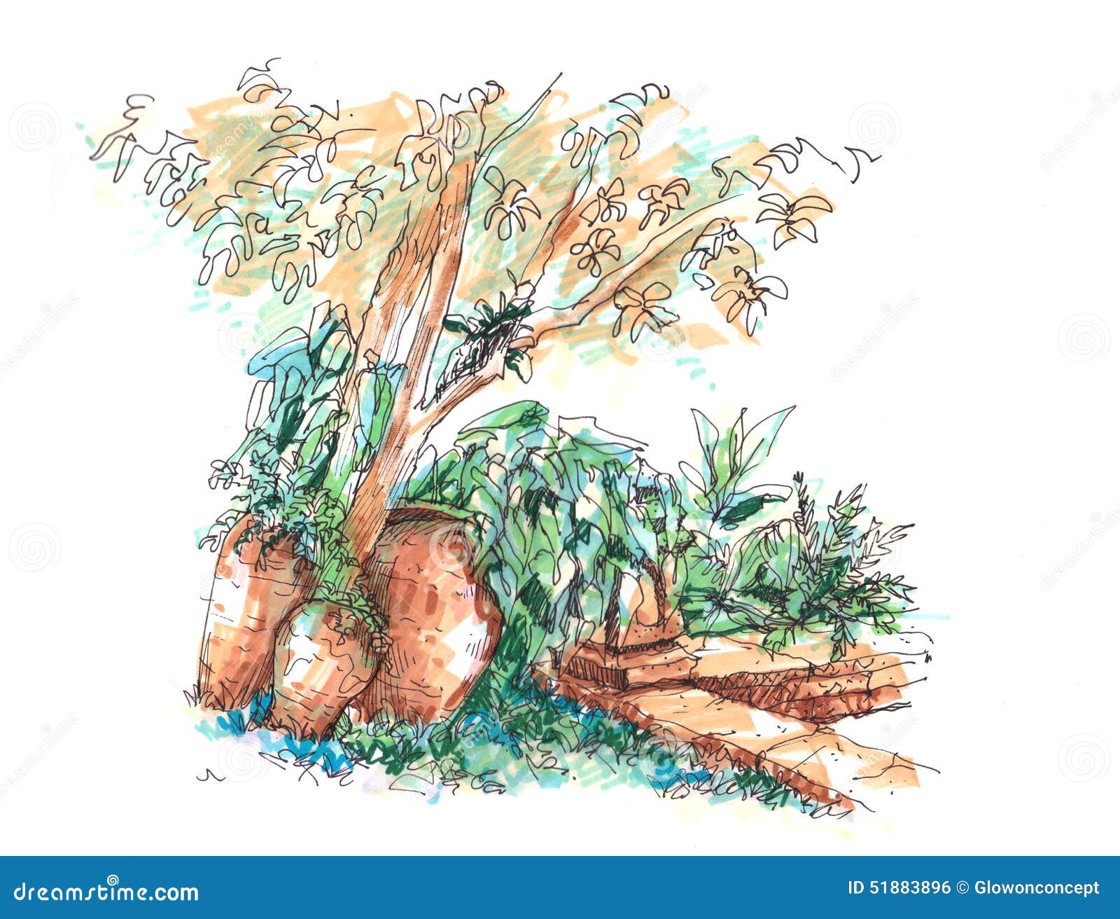 GartendekorationstopfIllustrationshand Stock