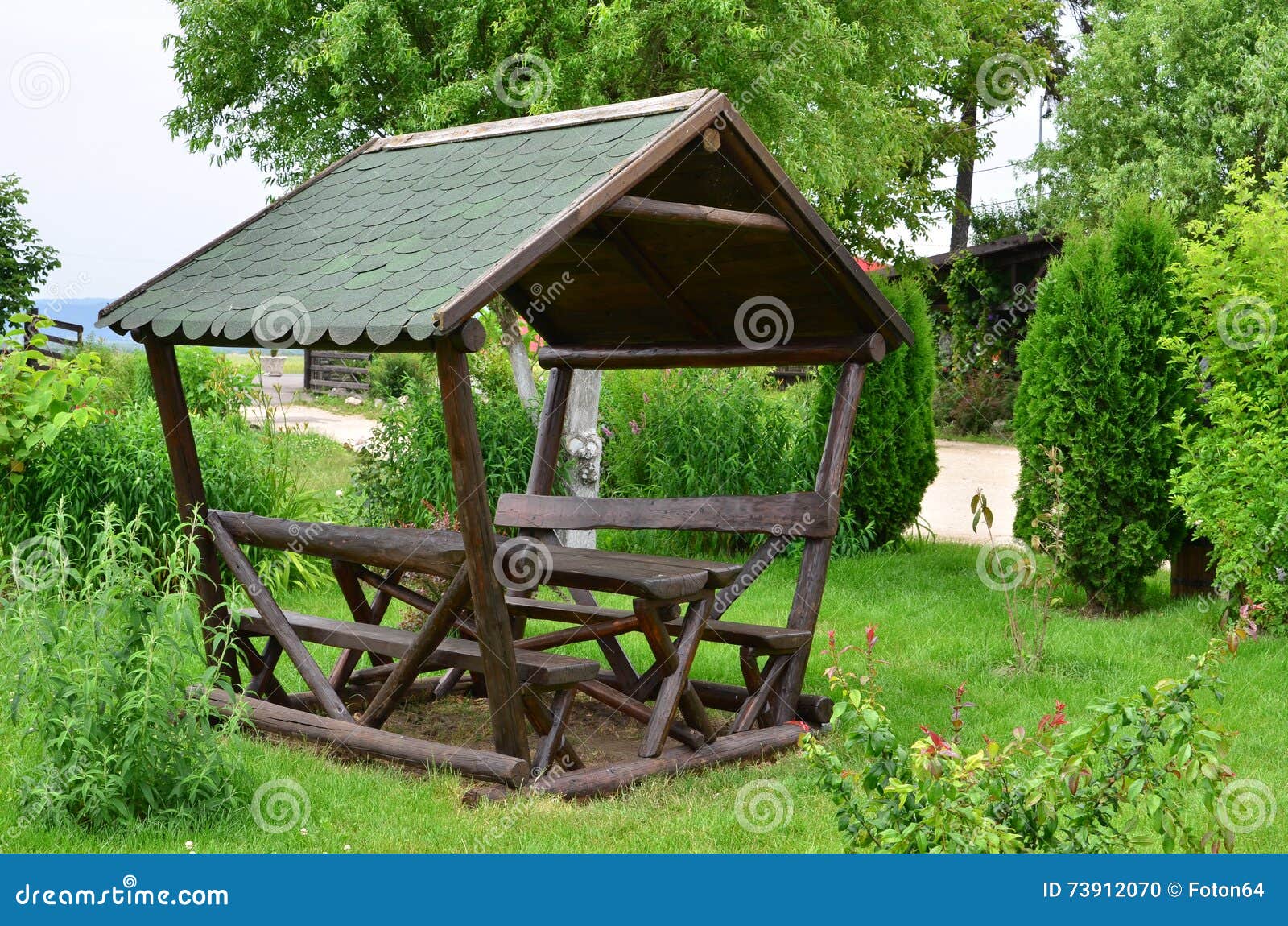 Gartenpavillon Stockfoto Bild Von Vegetation Lichtstrahlen 73912070