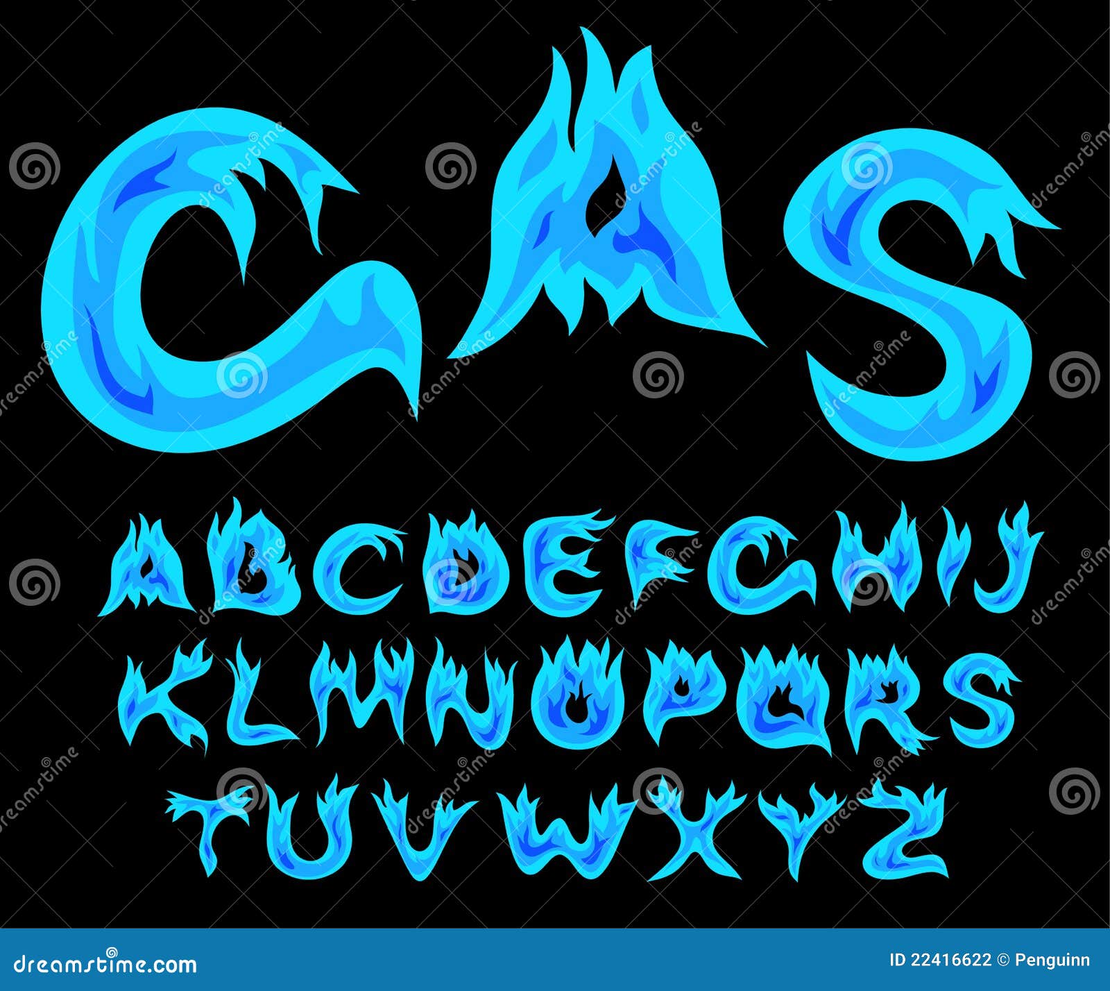 Gas alphabet stock vector. Illustration of flame, text 22416622