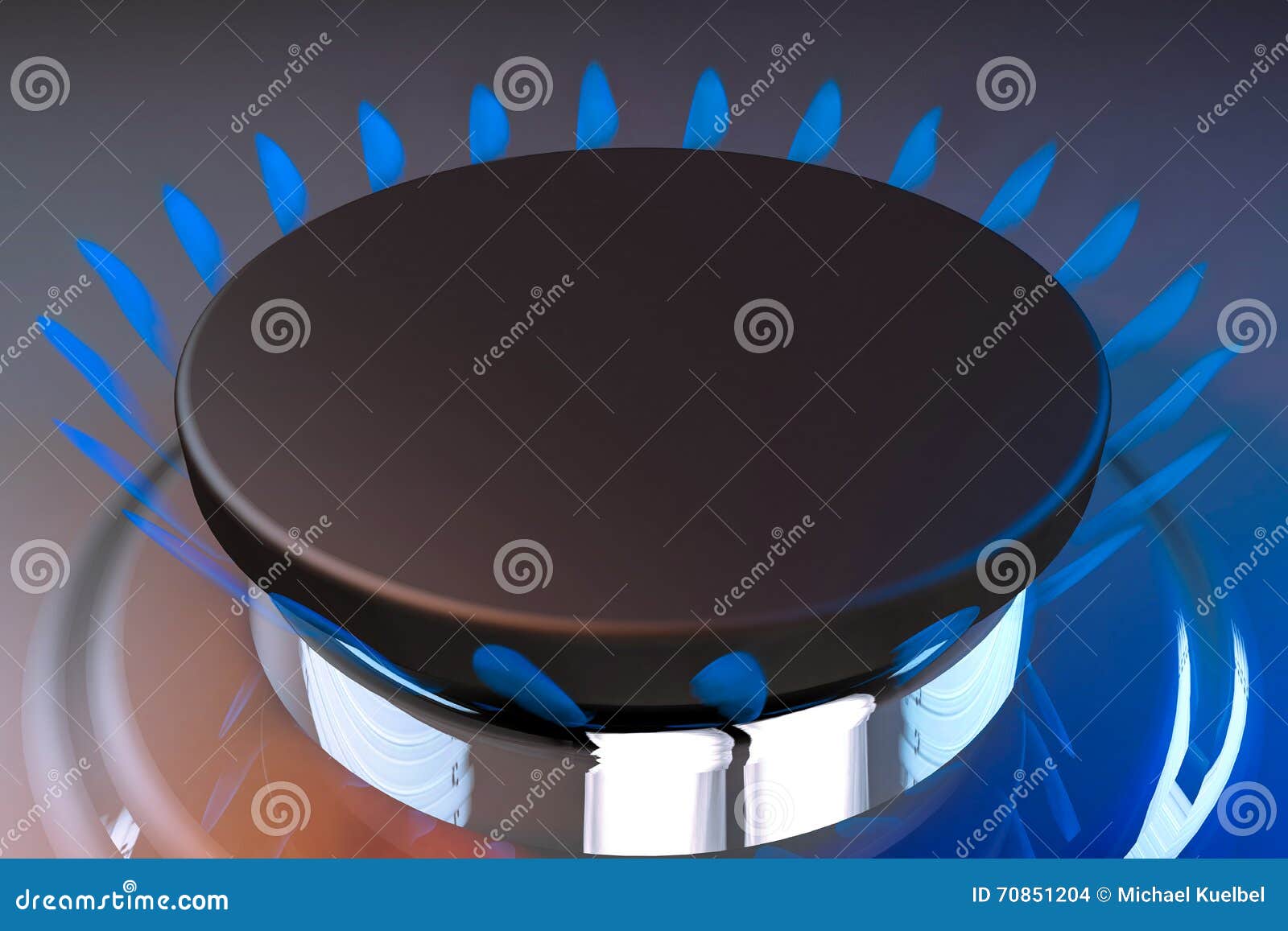 Gas Blue Flame Kitchen Cook Fire Butane 3d Rendering Stock Photo