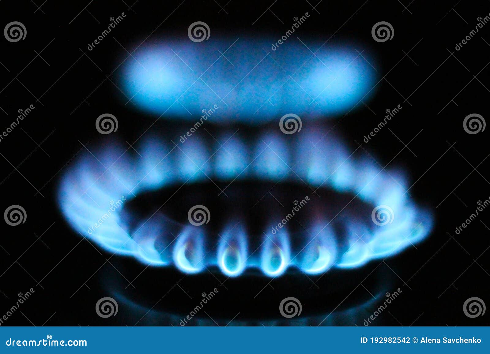 Gas Burner with a Burning Flame of Methane Gas Stock Photo Image of