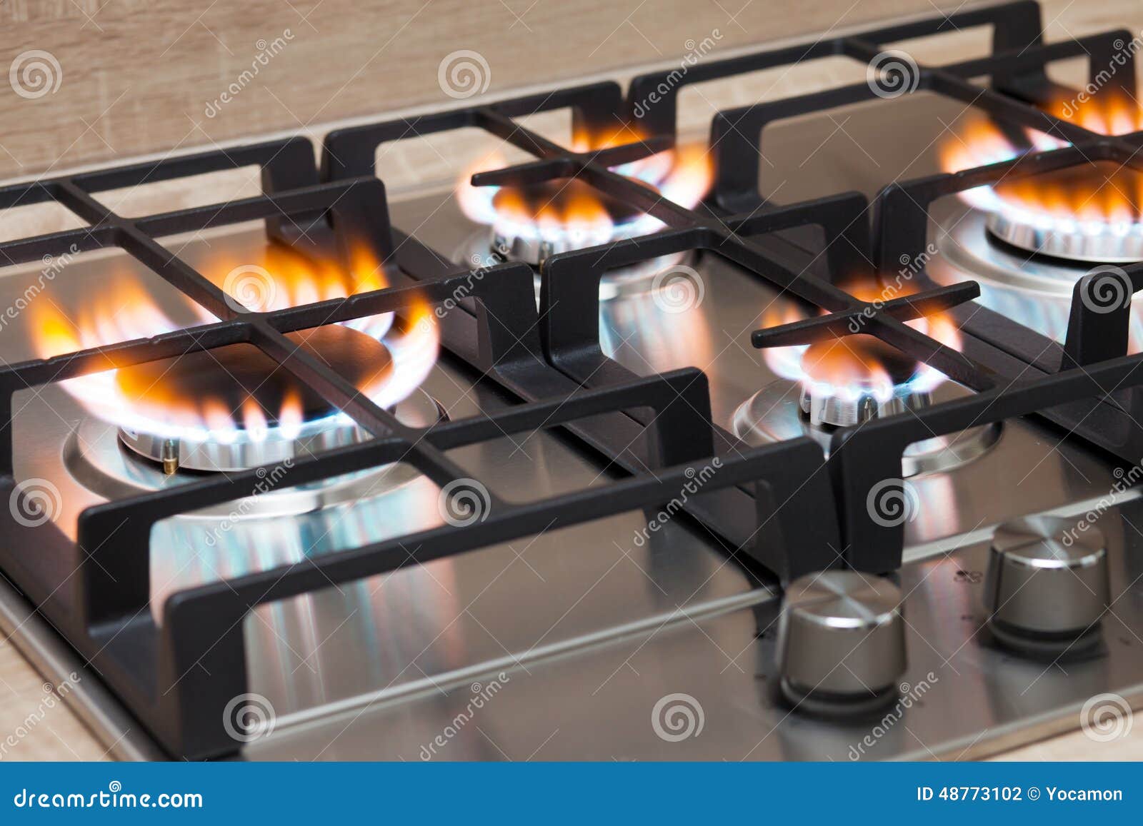 Gas burner flame stock photo. Image of iron, alight, gasherd 48773102