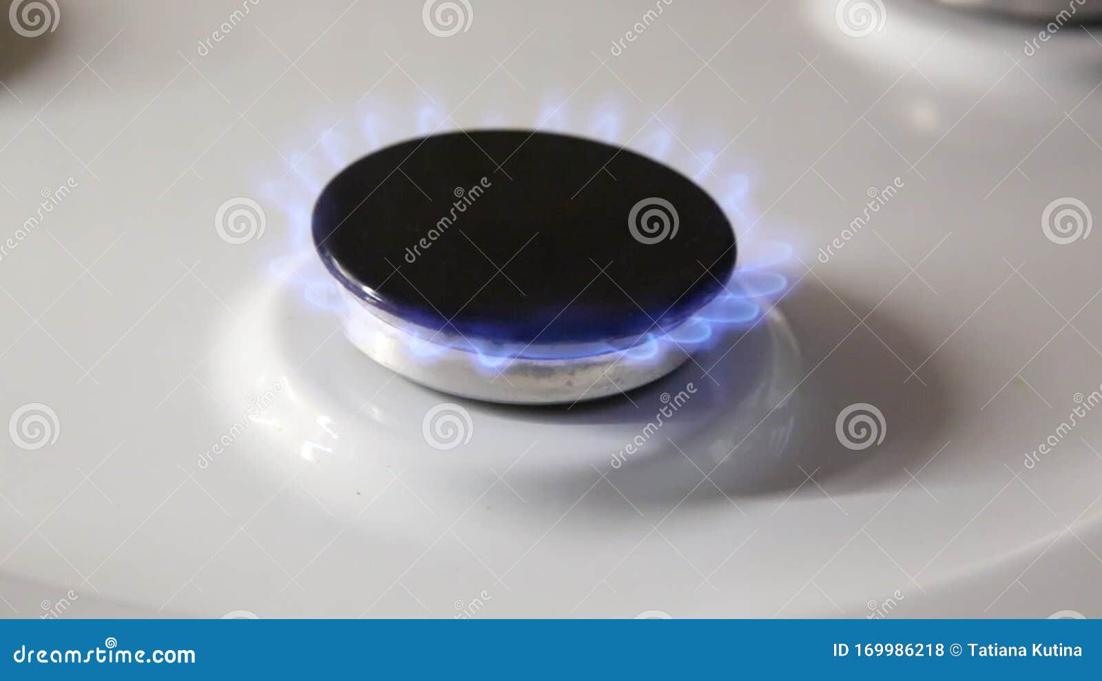 The Gas Burner on the Stove Turns on. Stock Footage Video of inflame