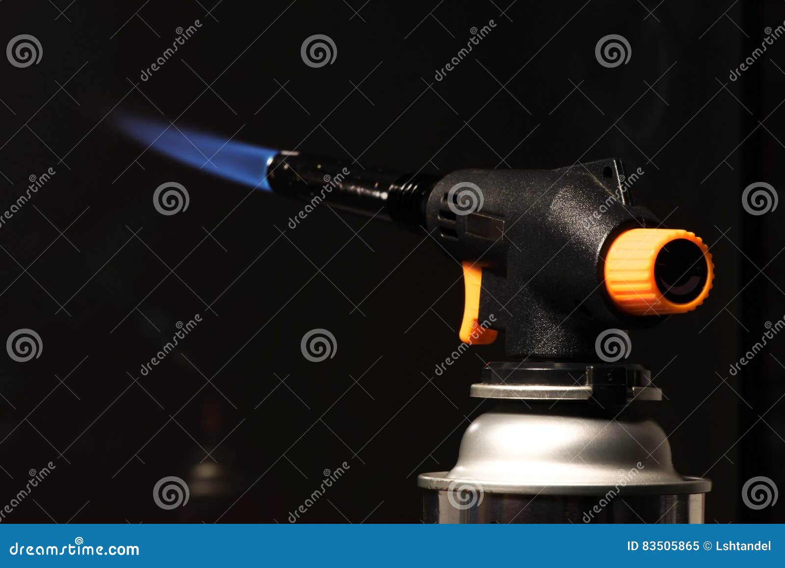 Gas Burner the Tool is Lit a Blue Flame Stock Image Image of