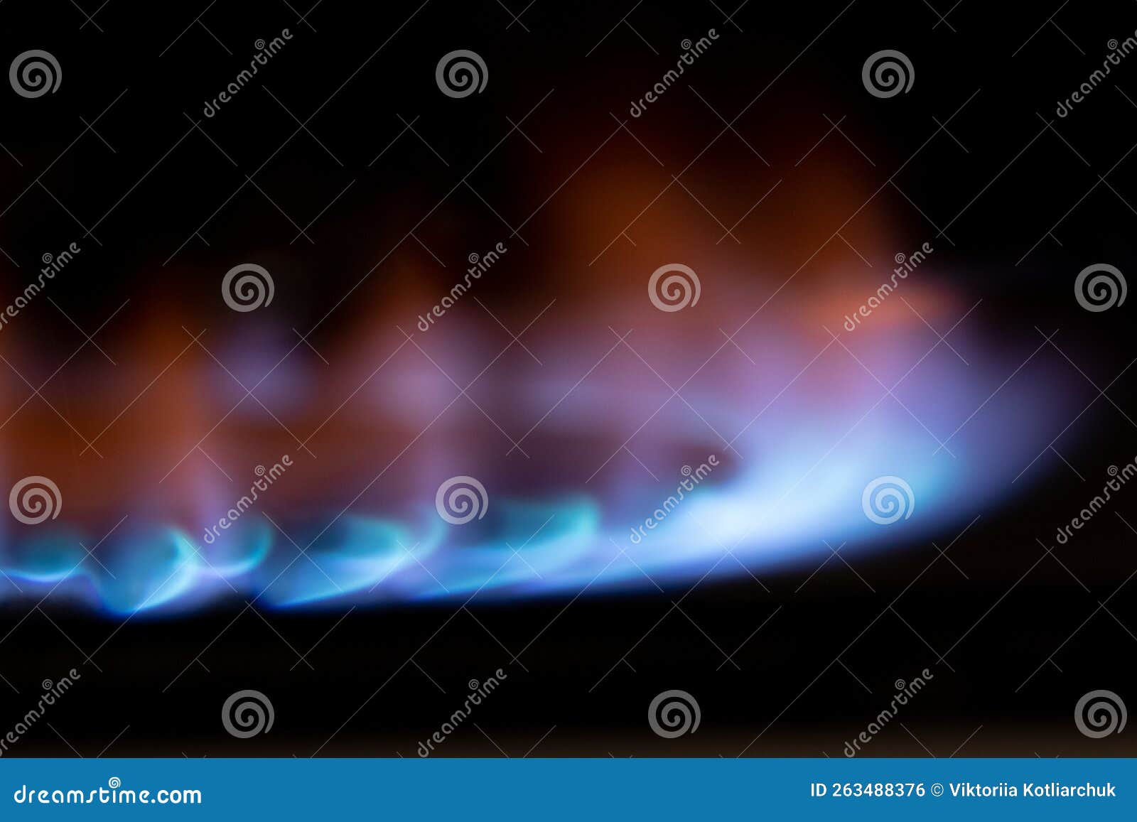 Gas Burns in the Dark Closeup, Gas Stove Stock Photo Image of burner